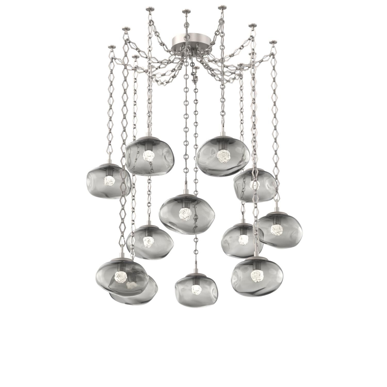 Shown in Beige Silver finish and Floret Smoke glass