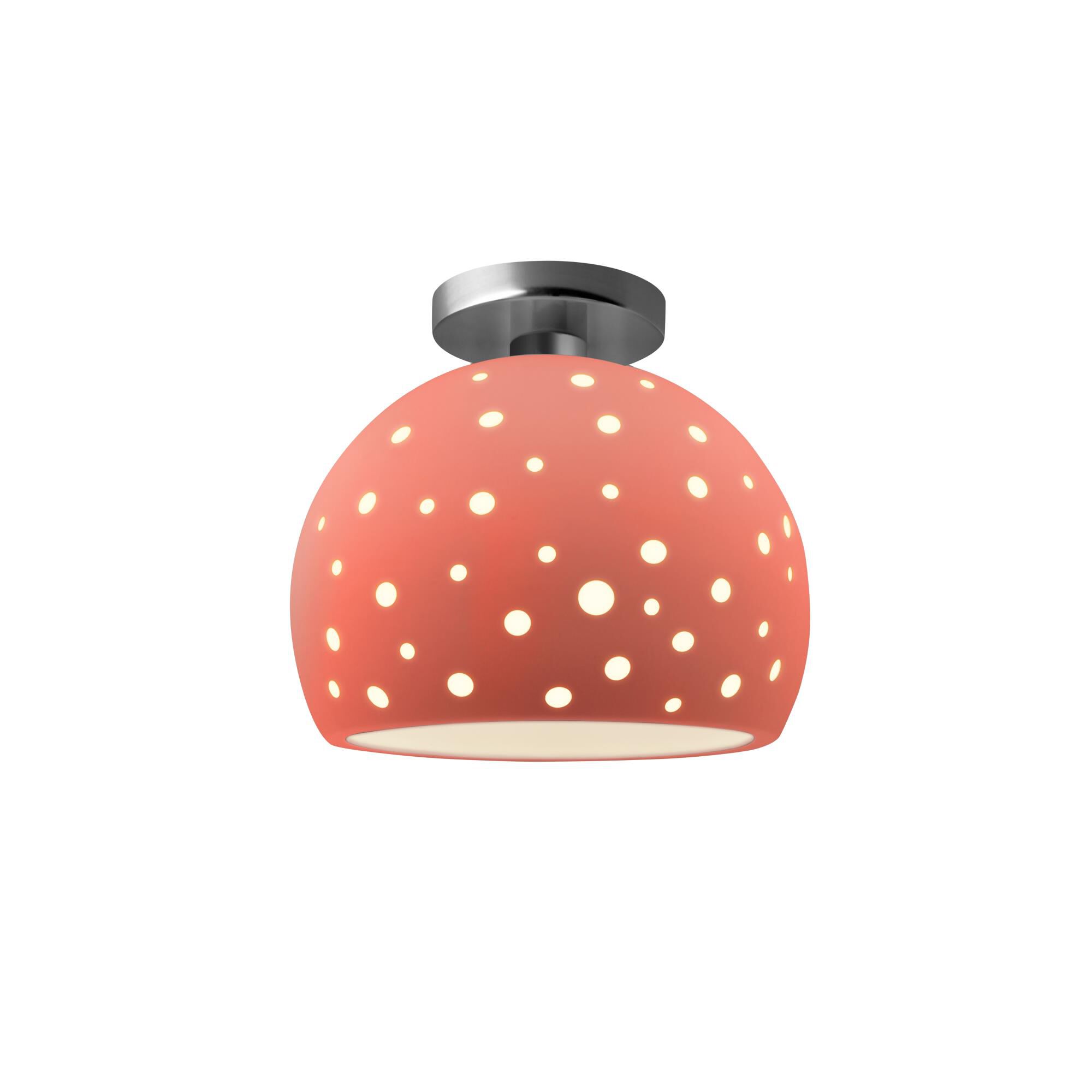 Shown in Brushed Nickel finish and Gloss Blush shade