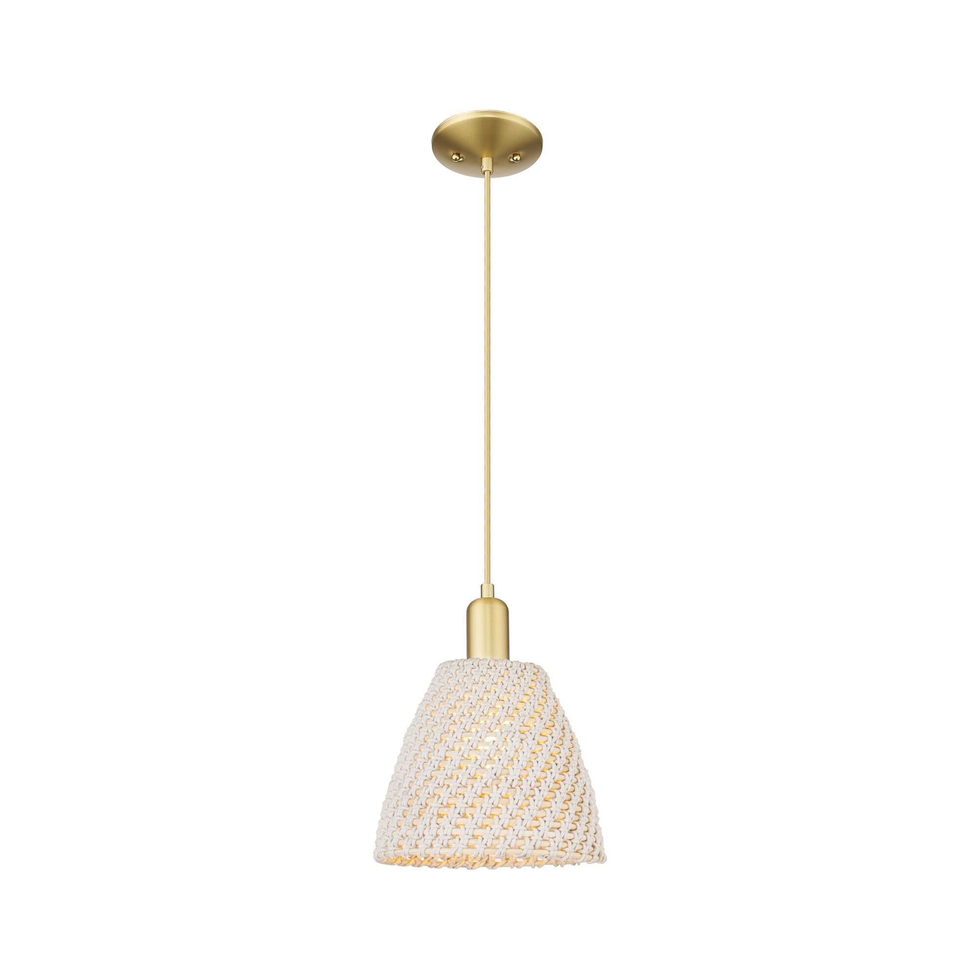 Shown in Satin Gold finish and Natural shade