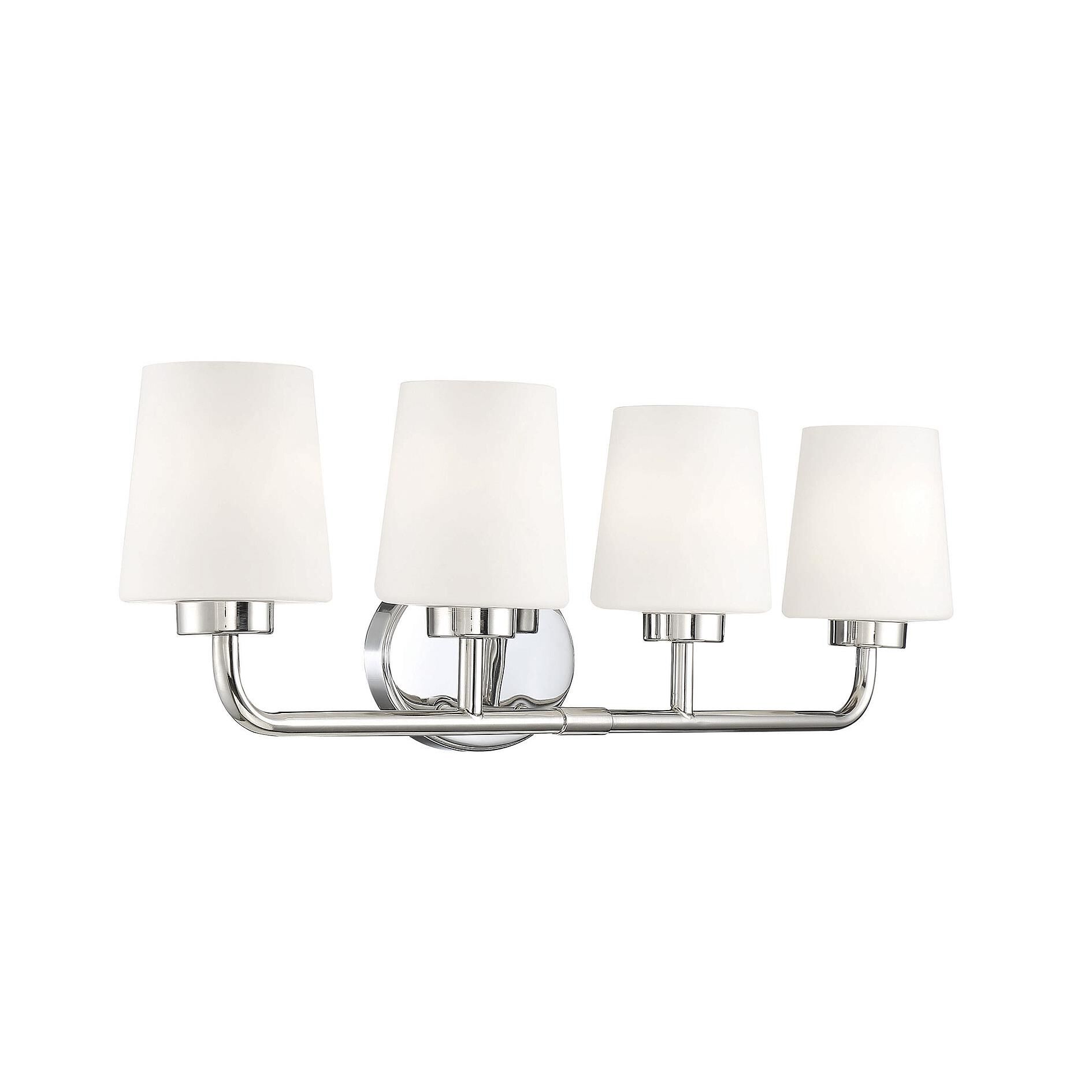 Shown in Polished Nickel finish and White -  Frosted glass