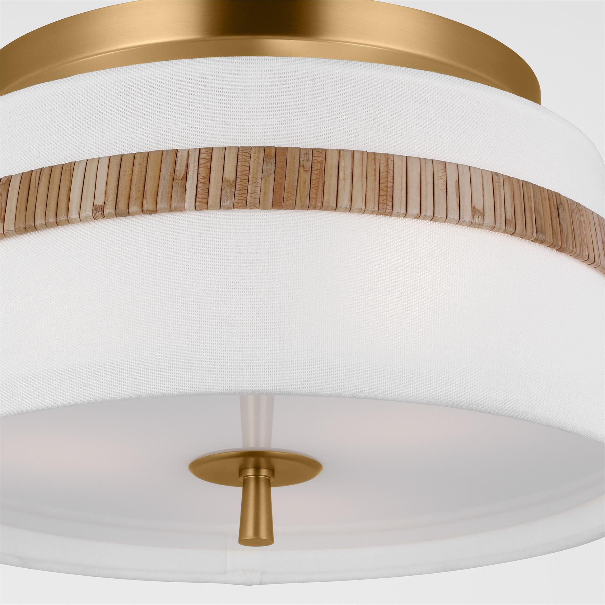 Shown in Rattan finish and White Linen shade