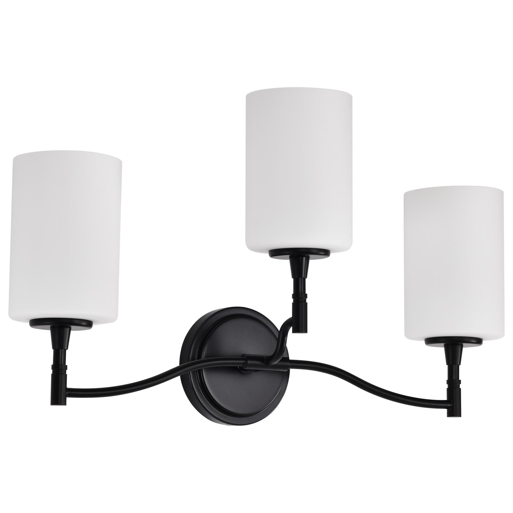 Shown in Matte Black finish and White Opal glass