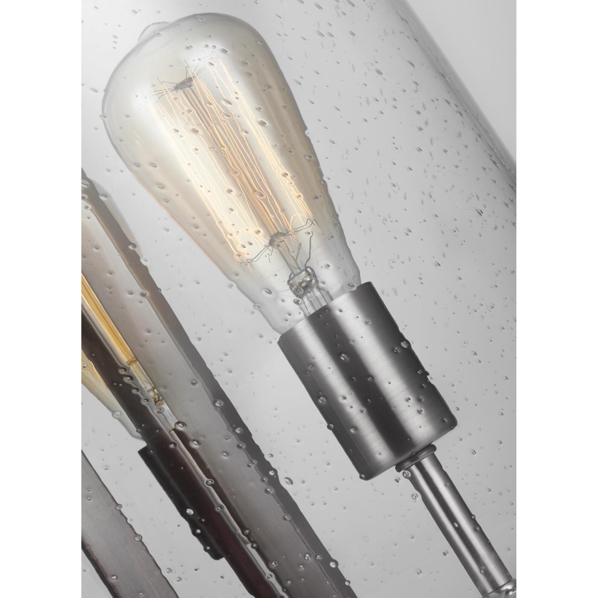 Shown in Brushed Nickel finish and Clear Seeded  Shade glass and Clear Seeded Glass shade