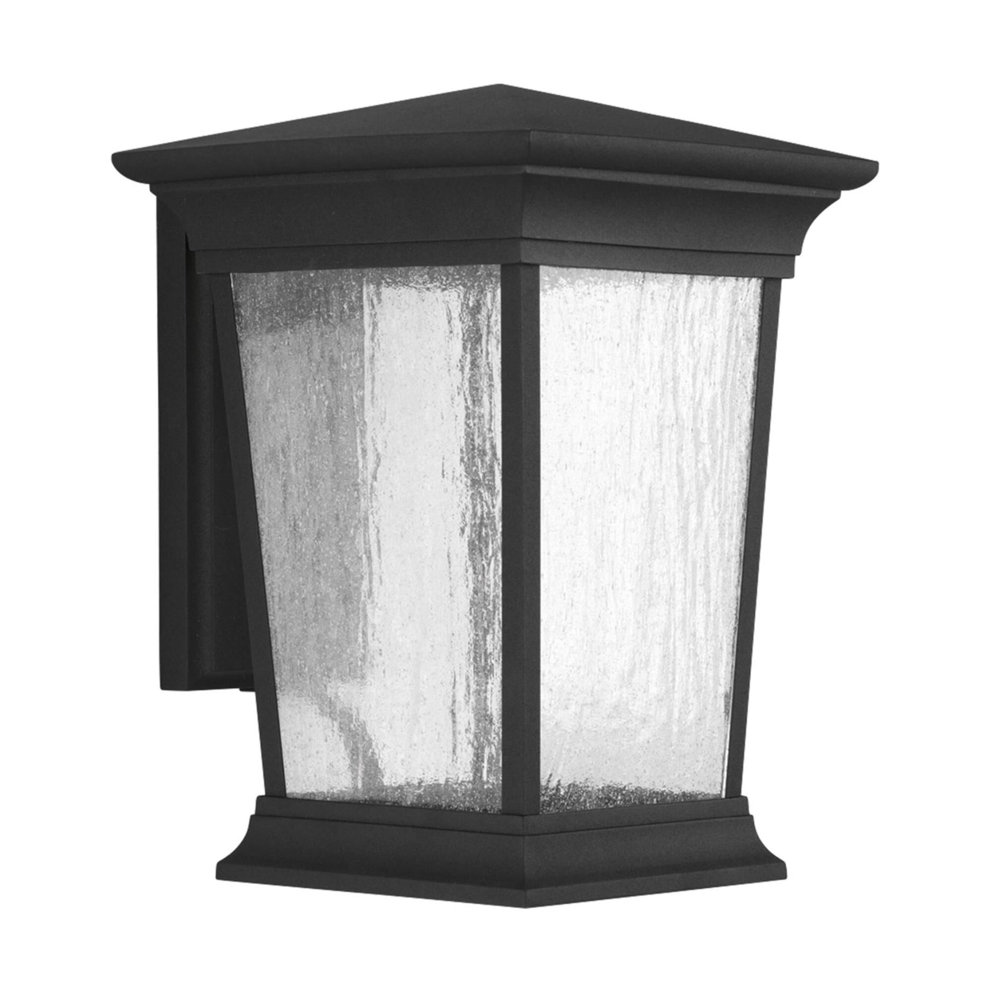 Shown in Black finish and Clear Seeded glass