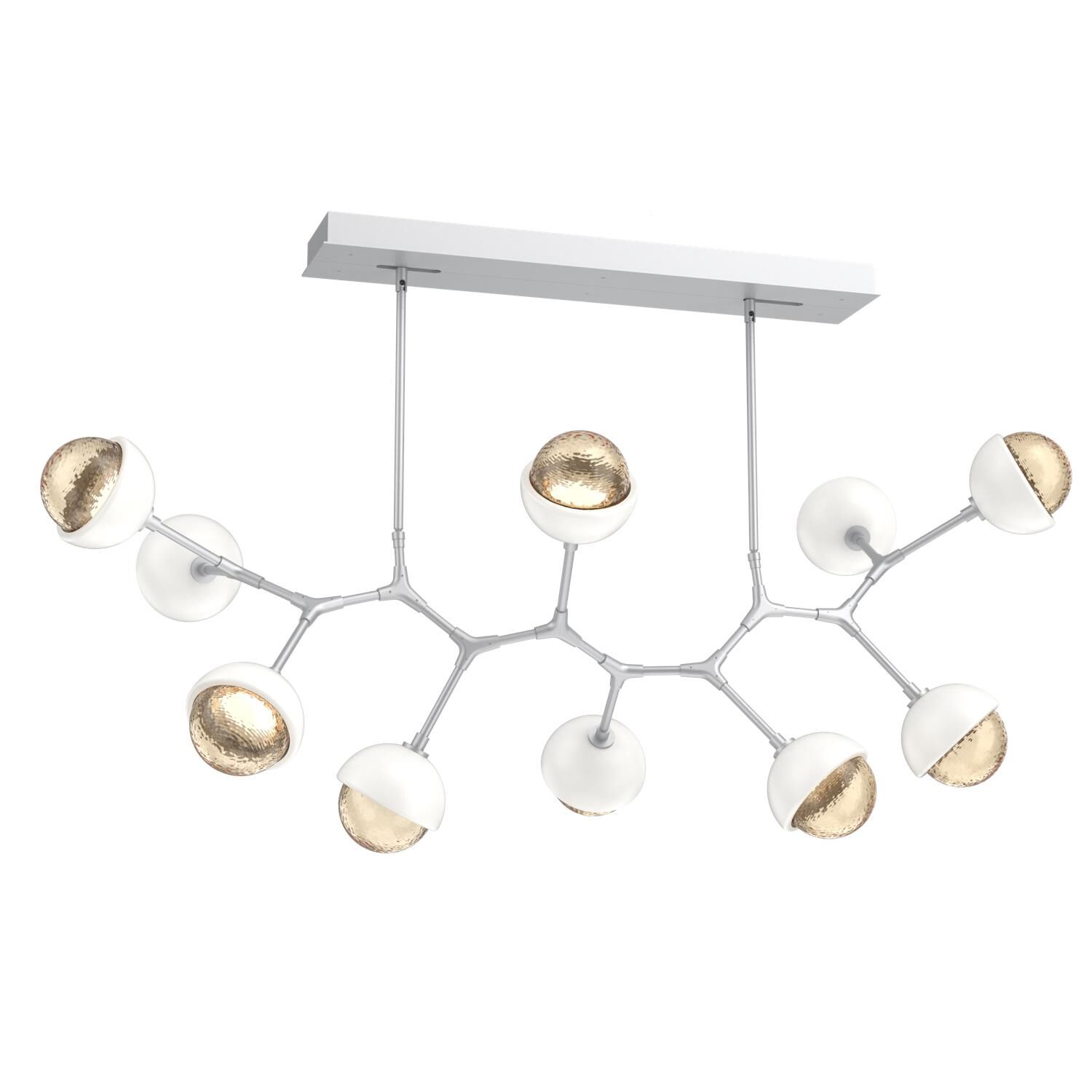 Shown in Classic Silver finish and Amber glass and Salt White accent