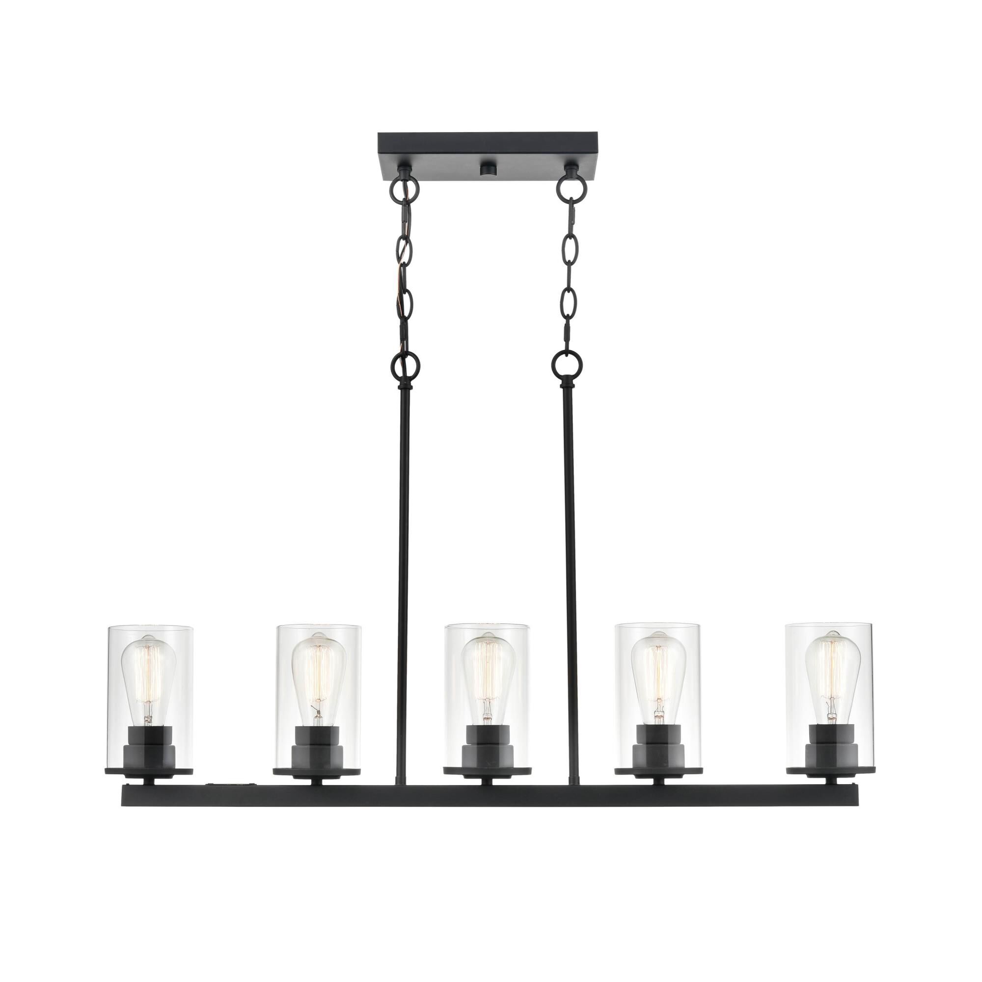 Shown in Matte Black finish and Clear glass