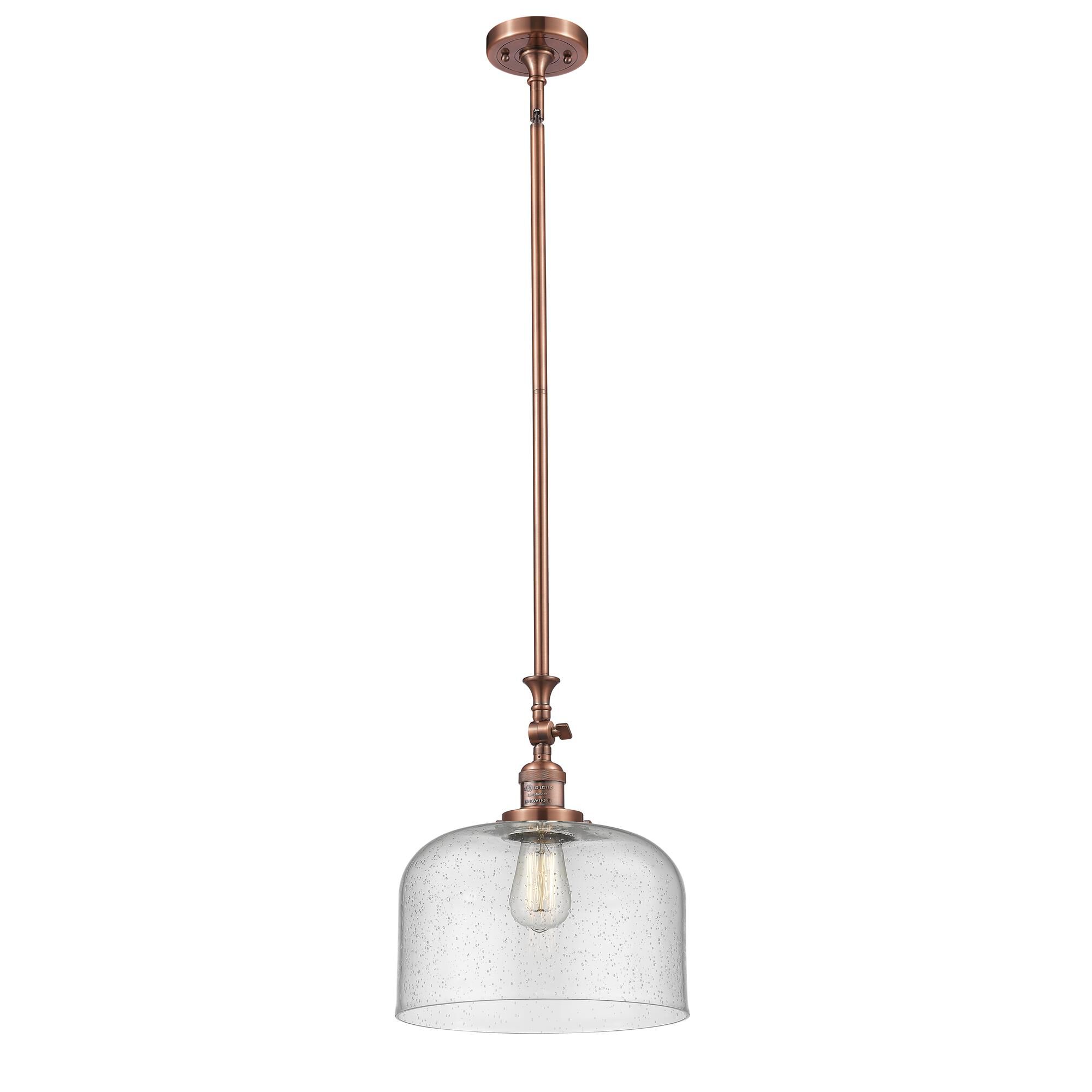Shown in Antique Copper finish and Seedy glass