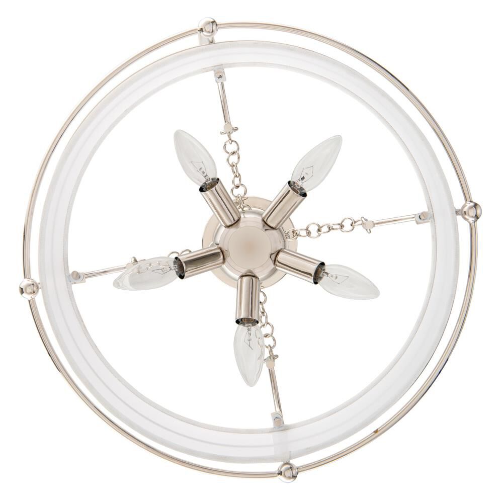 Shown in Polished Nickel finish and Off White Linen shade