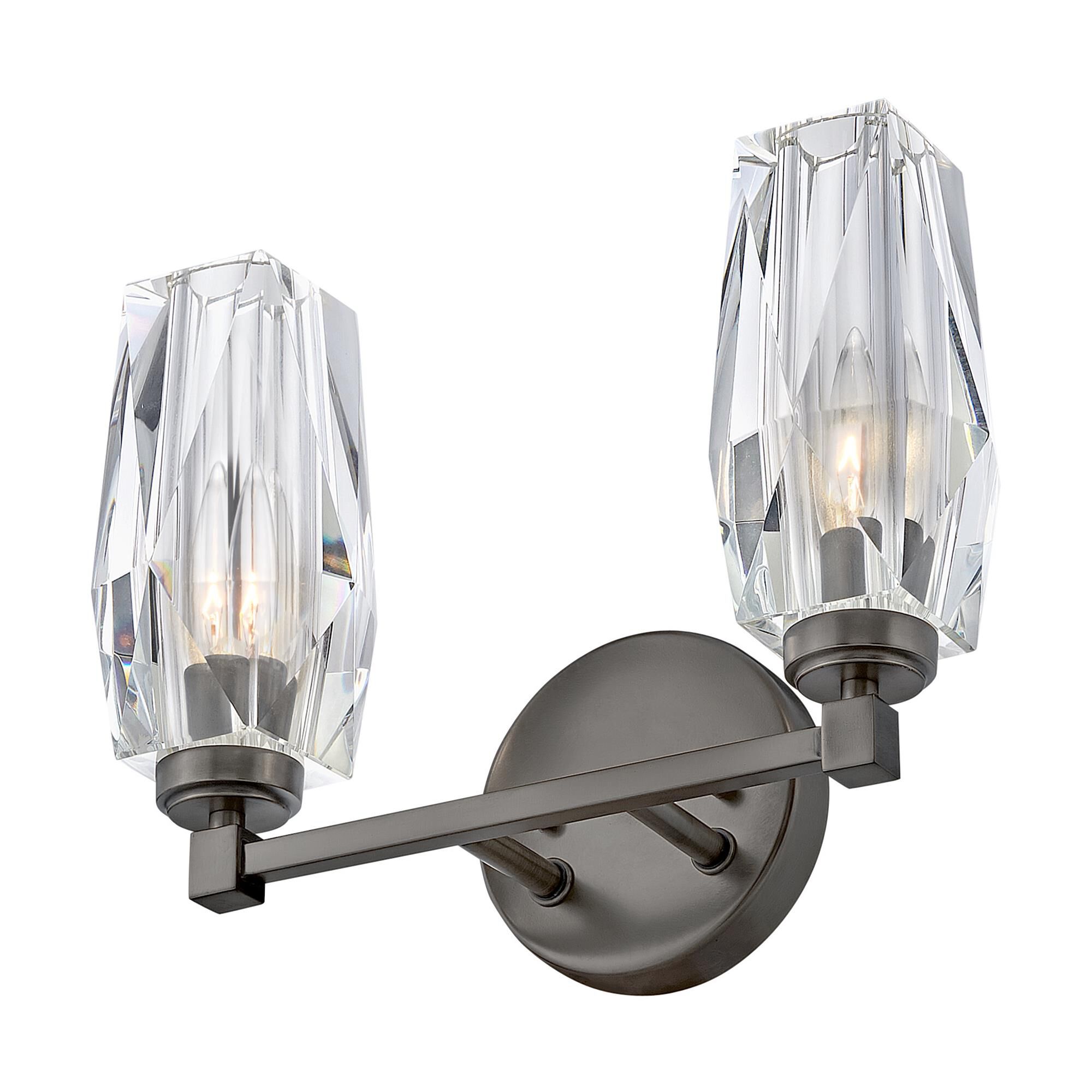 Shown in Black Oxide finish and Faceted Clear Crystal glass