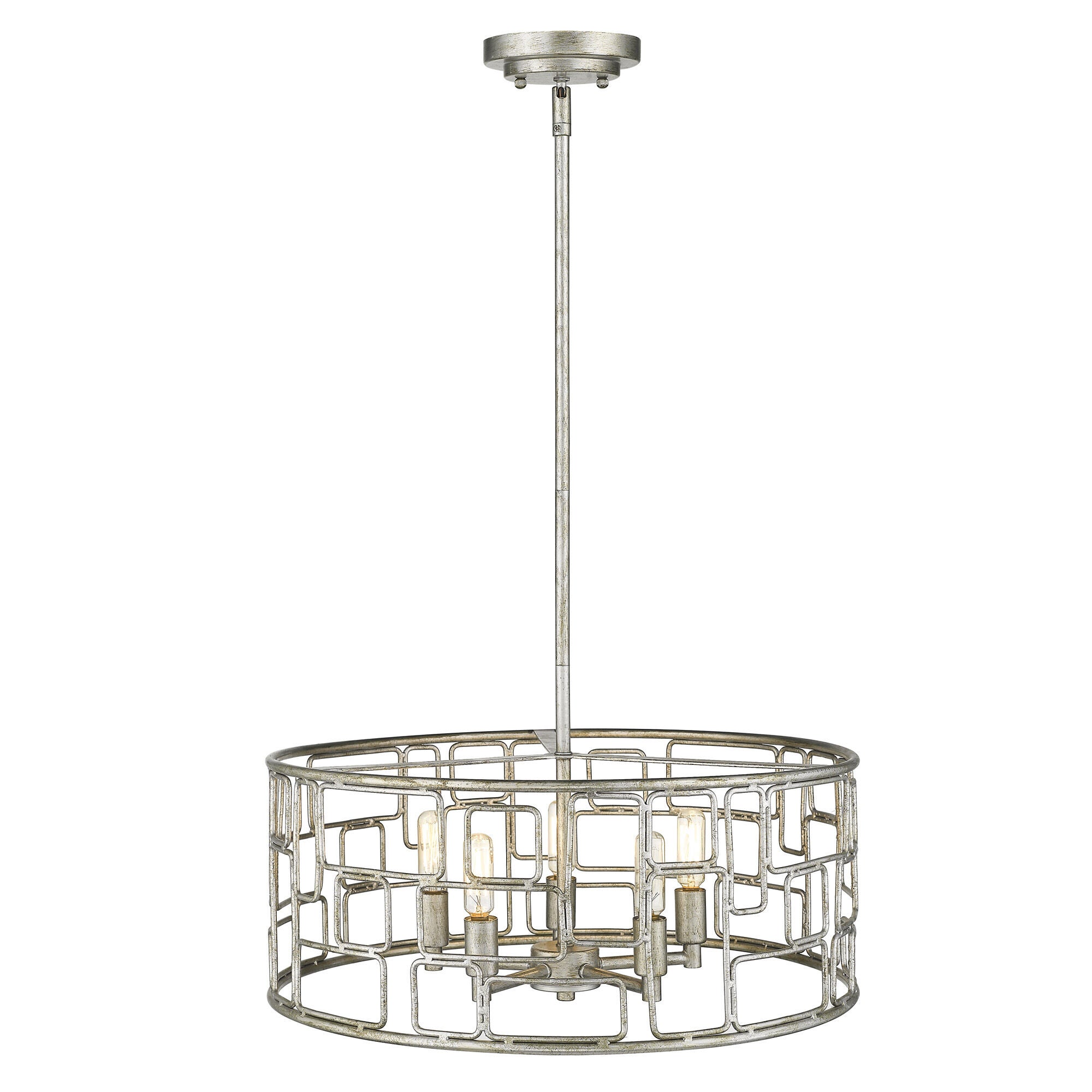 Shown in Antique Silver finish and -- glass and -- shade