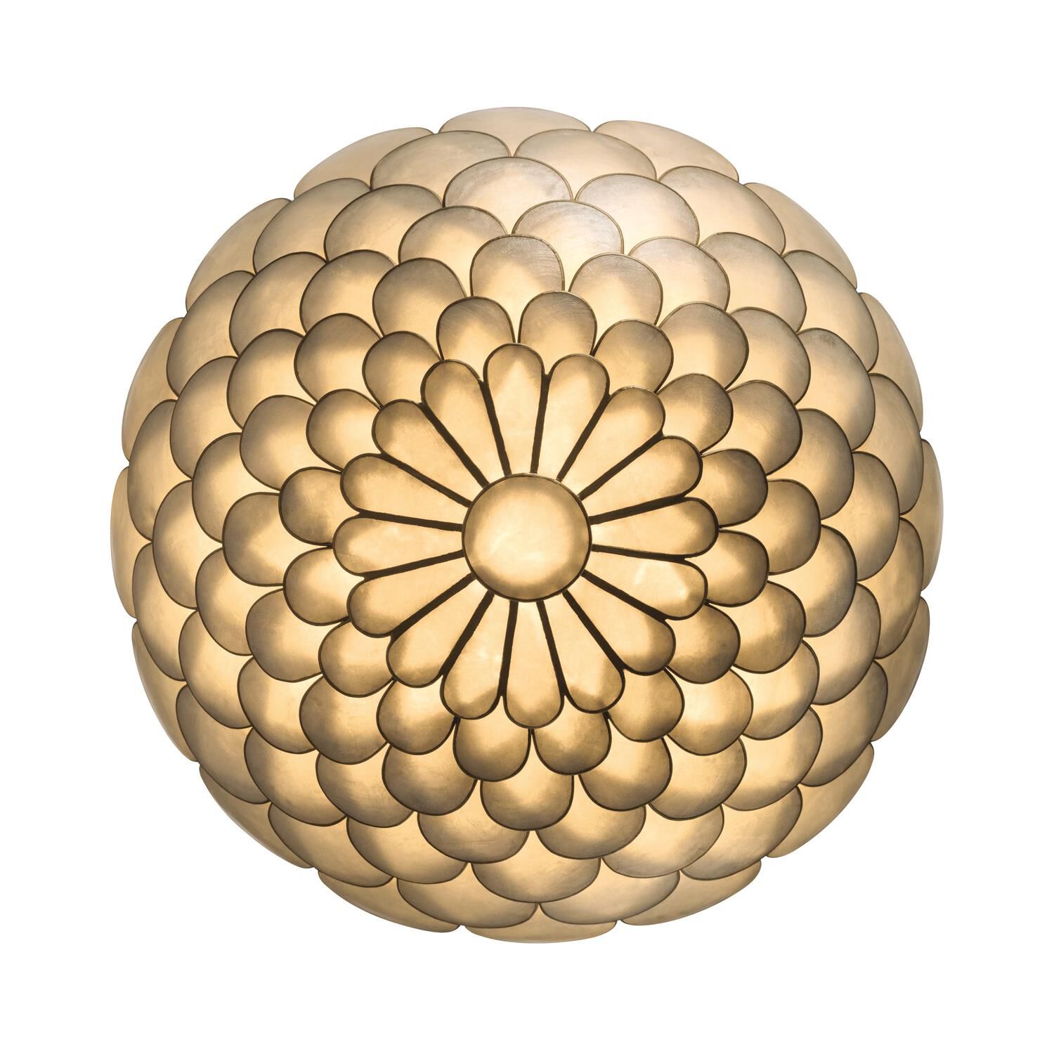 Shown in Soft Gold finish and Capiz Shell crystal