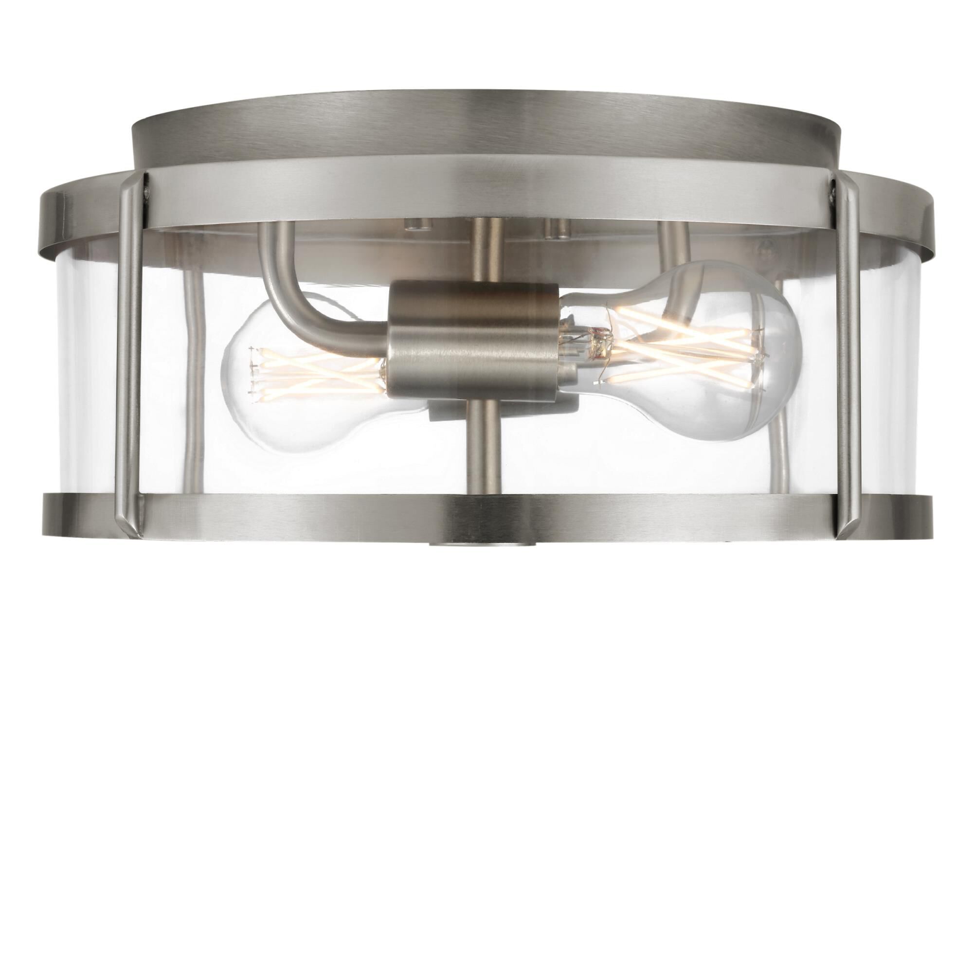 Shown in Brushed Nickel finish and Clear glass