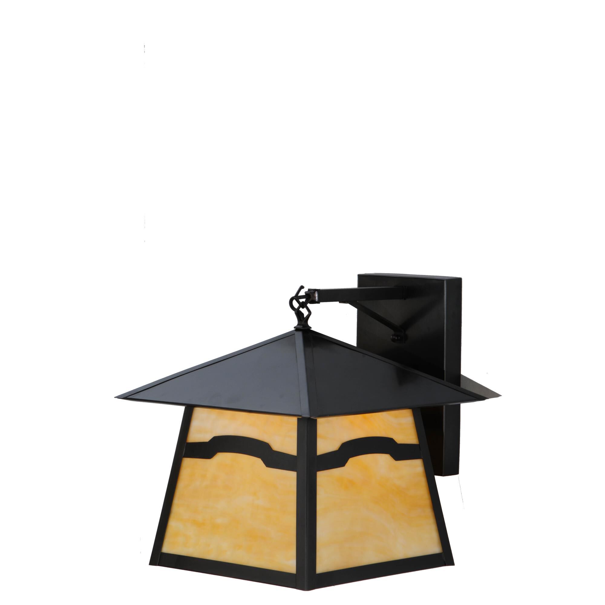 Shown in Craftsman Brown Finish finish and Beige glass