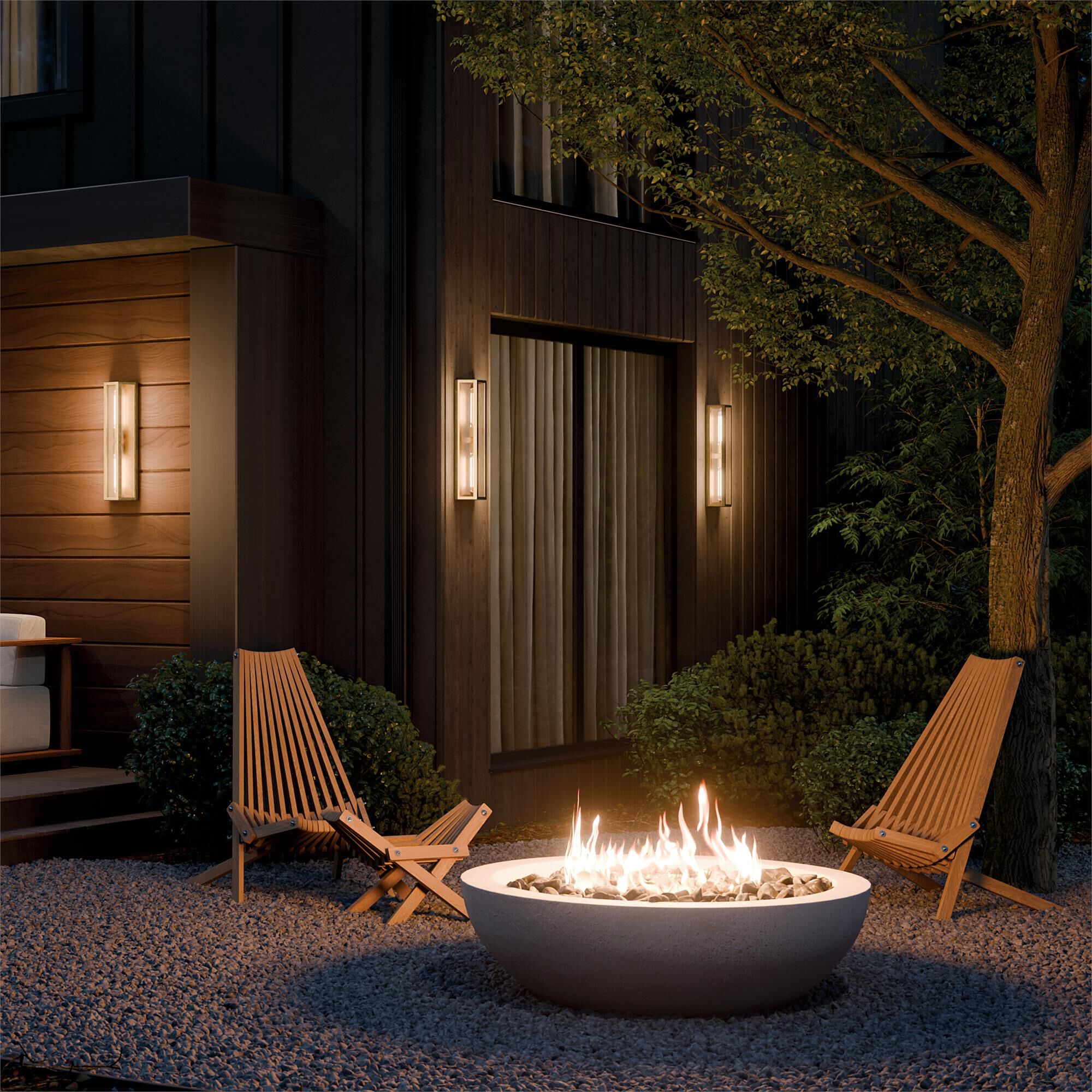 Shown in Natural Brass finish and Clear Beveled glass