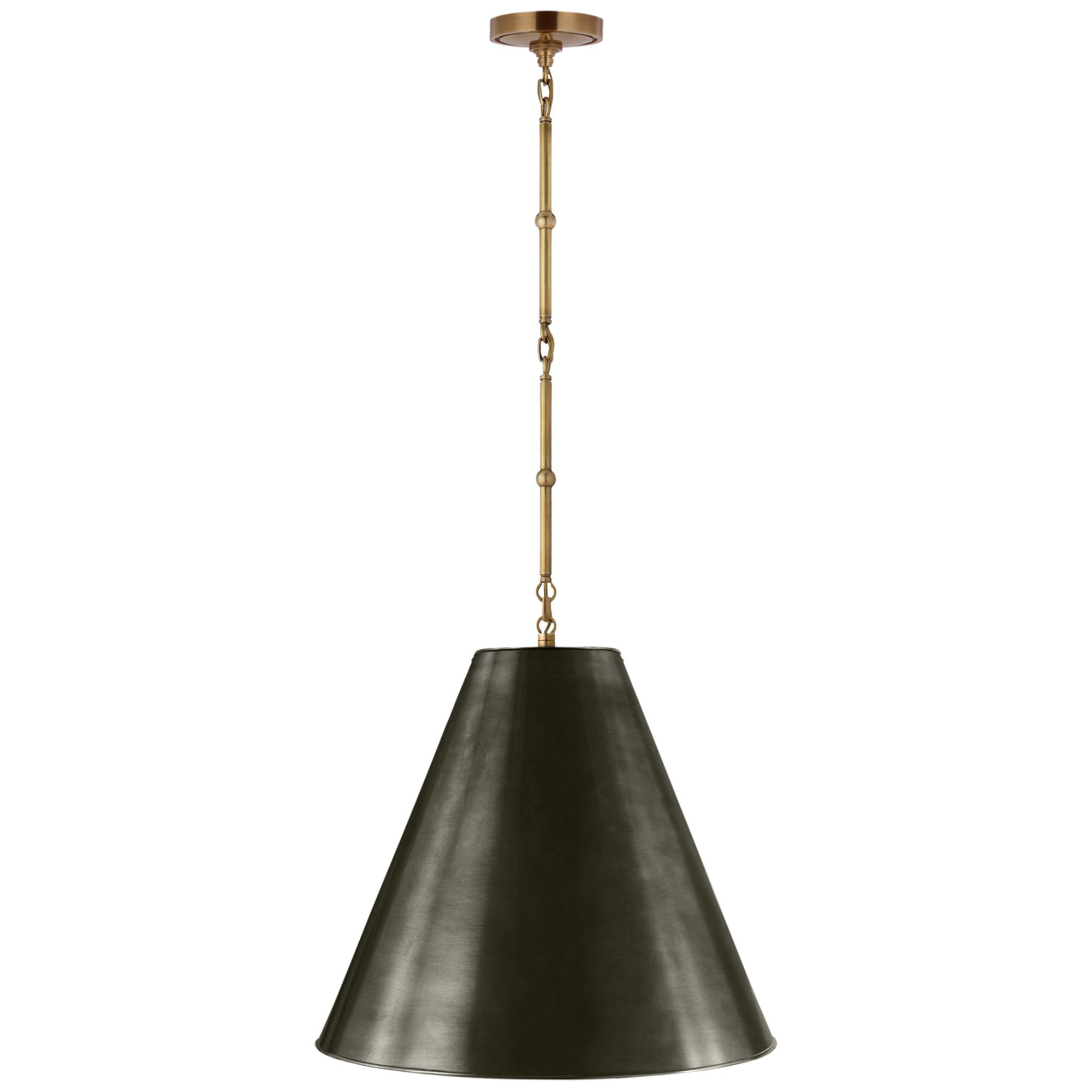Shown in Hand-Rubbed Antique Brass finish and Bronze shade