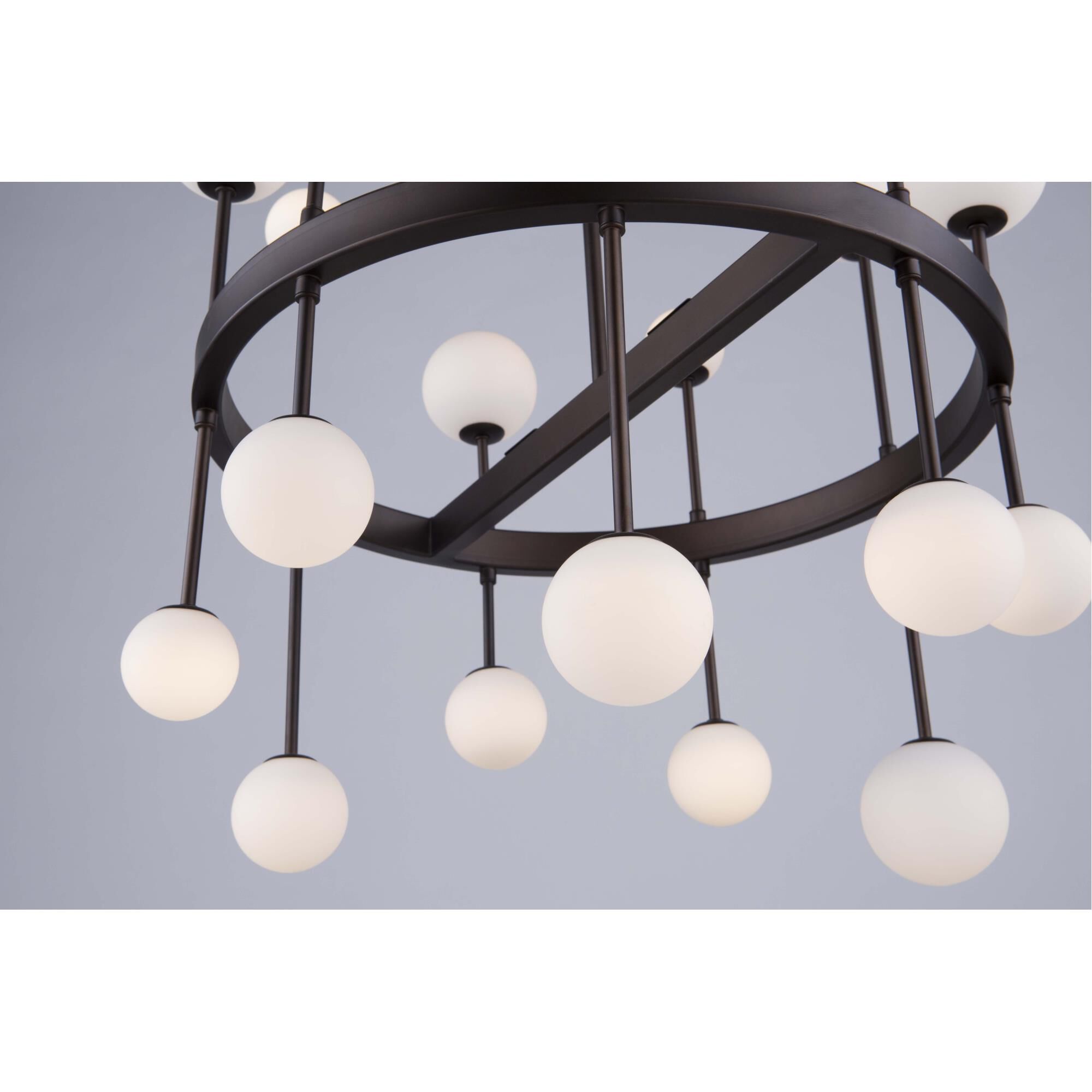 Shown in Bronze finish and Opal White glass