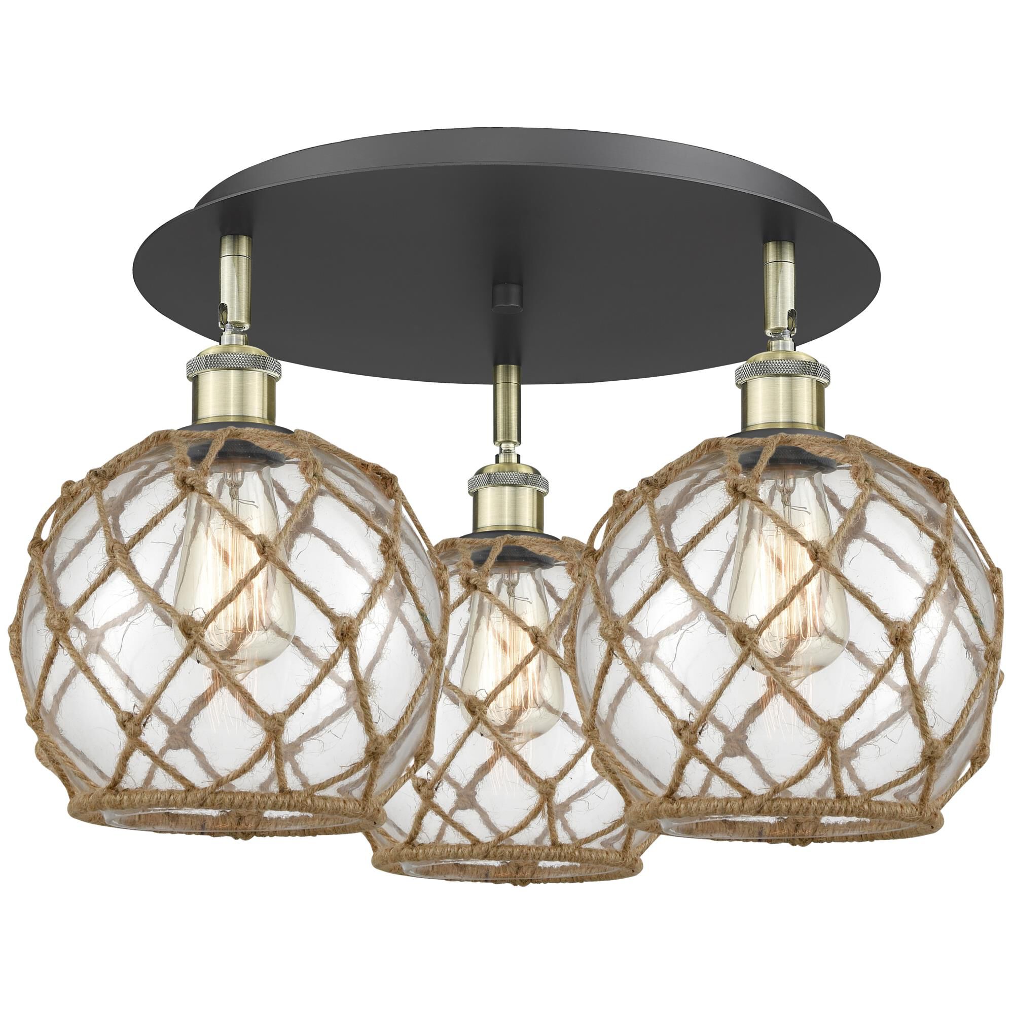 Bruno Marashlian Farmhouse Rope 20 Inch Flush Mount by Innovations Lighting