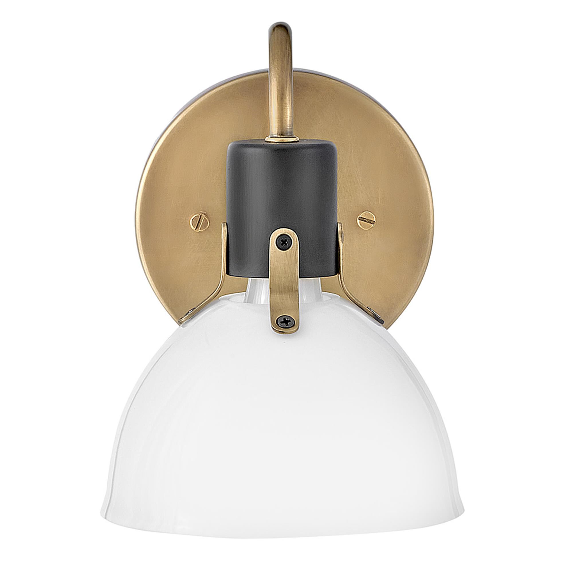 Shown in Heritage Brass with Black Accents finish and Cased Opal glass