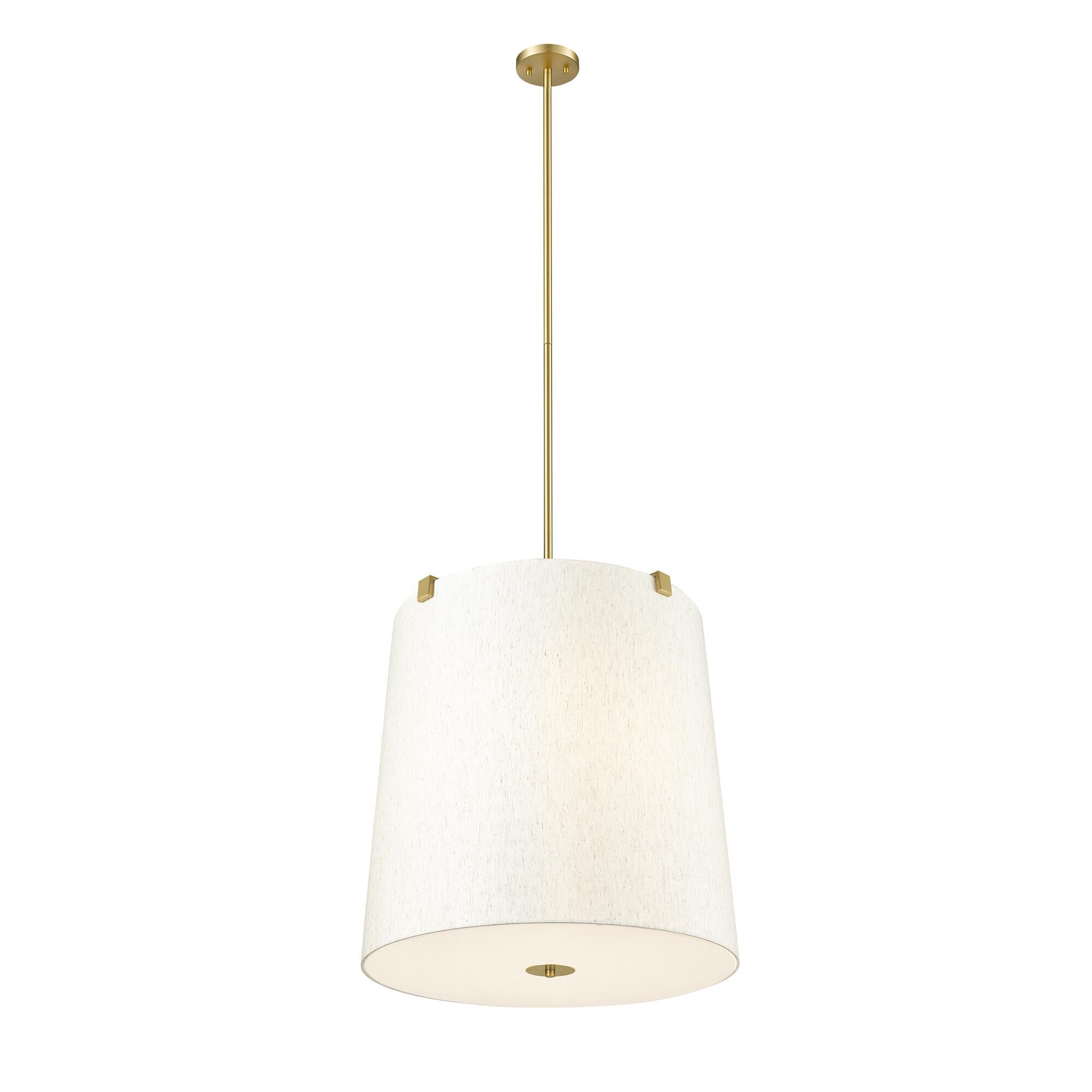 Shown in Modern Gold finish and Cream glass and Cream shade
