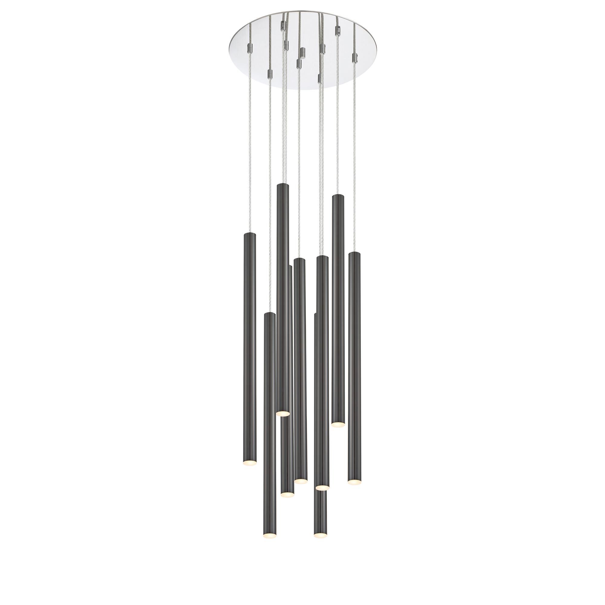 Shown in Chrome finish and Steel glass and Steel shade
