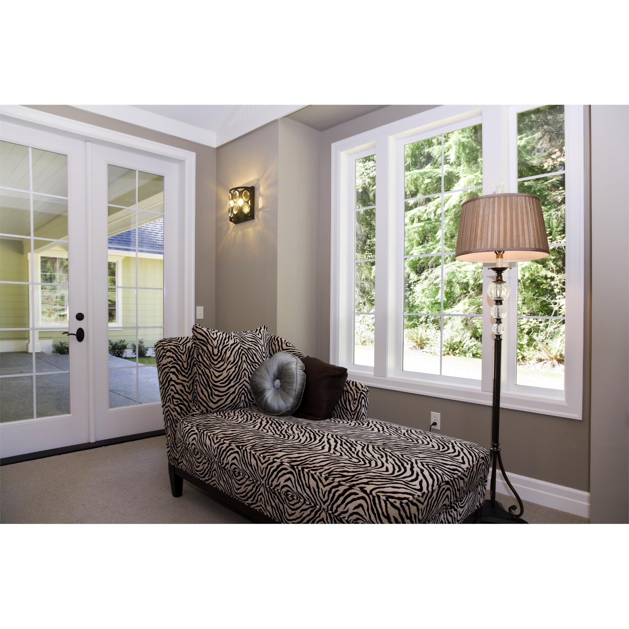 Shown in Matte Black finish and Steel + K9 Crystal glass and Steel + K9 Crystal shade
