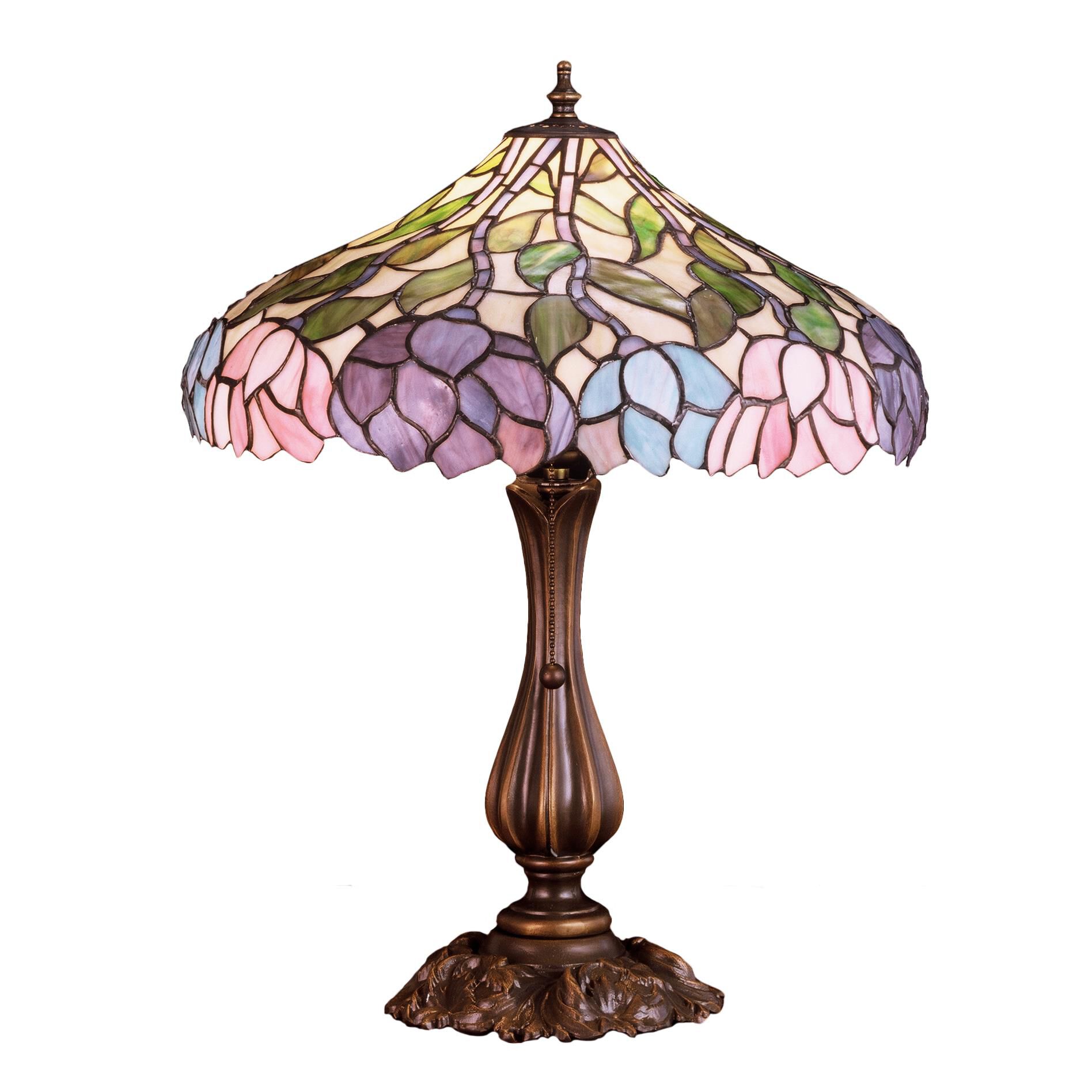Shown with Pink-Grape-Amethyst-Blue-Jade Green-Ivory glass