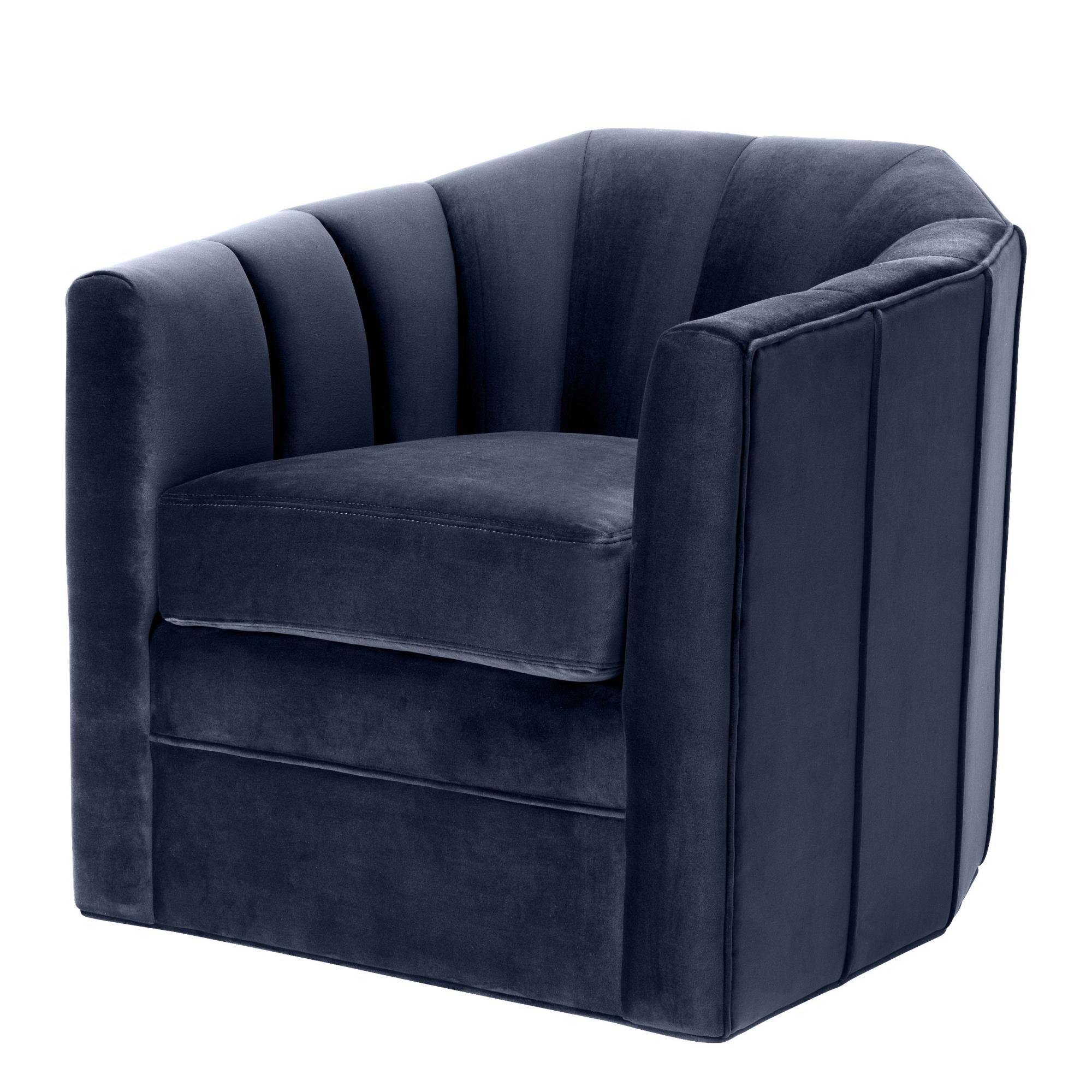 Shown in Savona Midnight Blue Velvet | Swivel Base finish