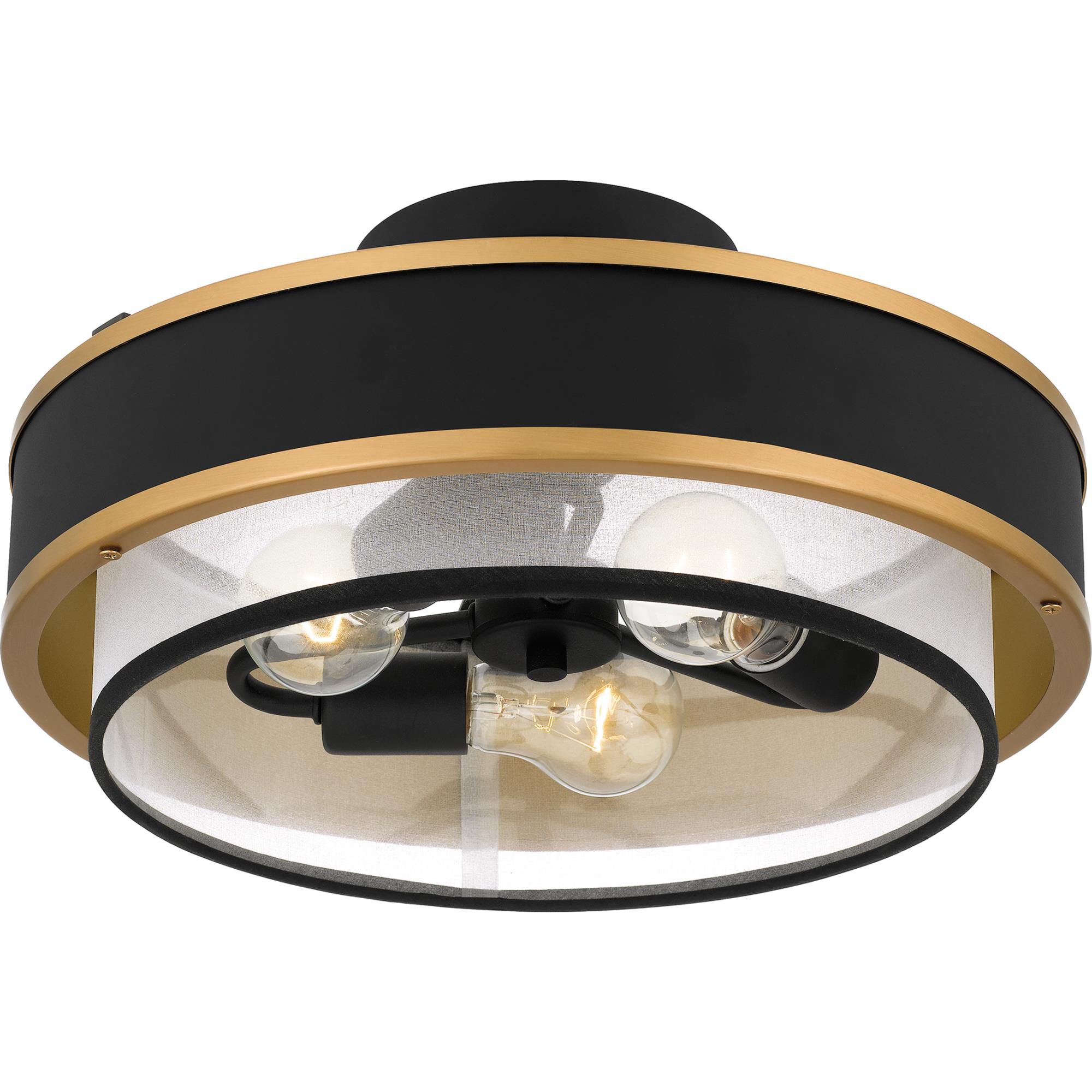 Lockwood 15 Inch 3 Light Semi Flush Mount by Quoizel