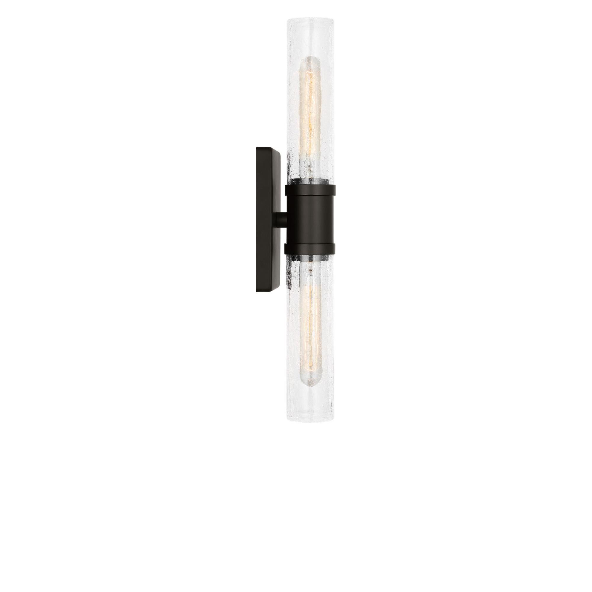 Shown in Midnight Black finish and Crackle glass