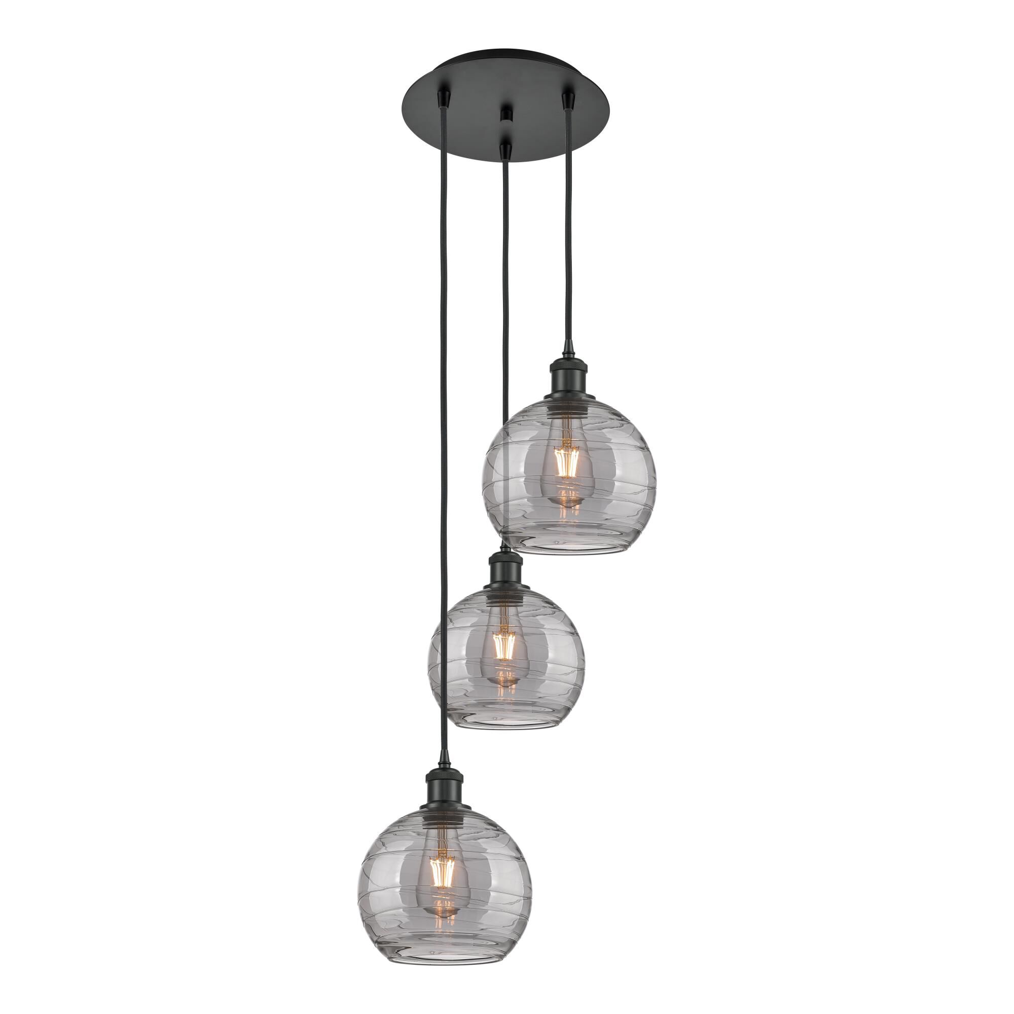 Bruno Marashlian Athens Deco Swirl 14 Inch 3 Light Multi Light Pendant by Innovations Lighting