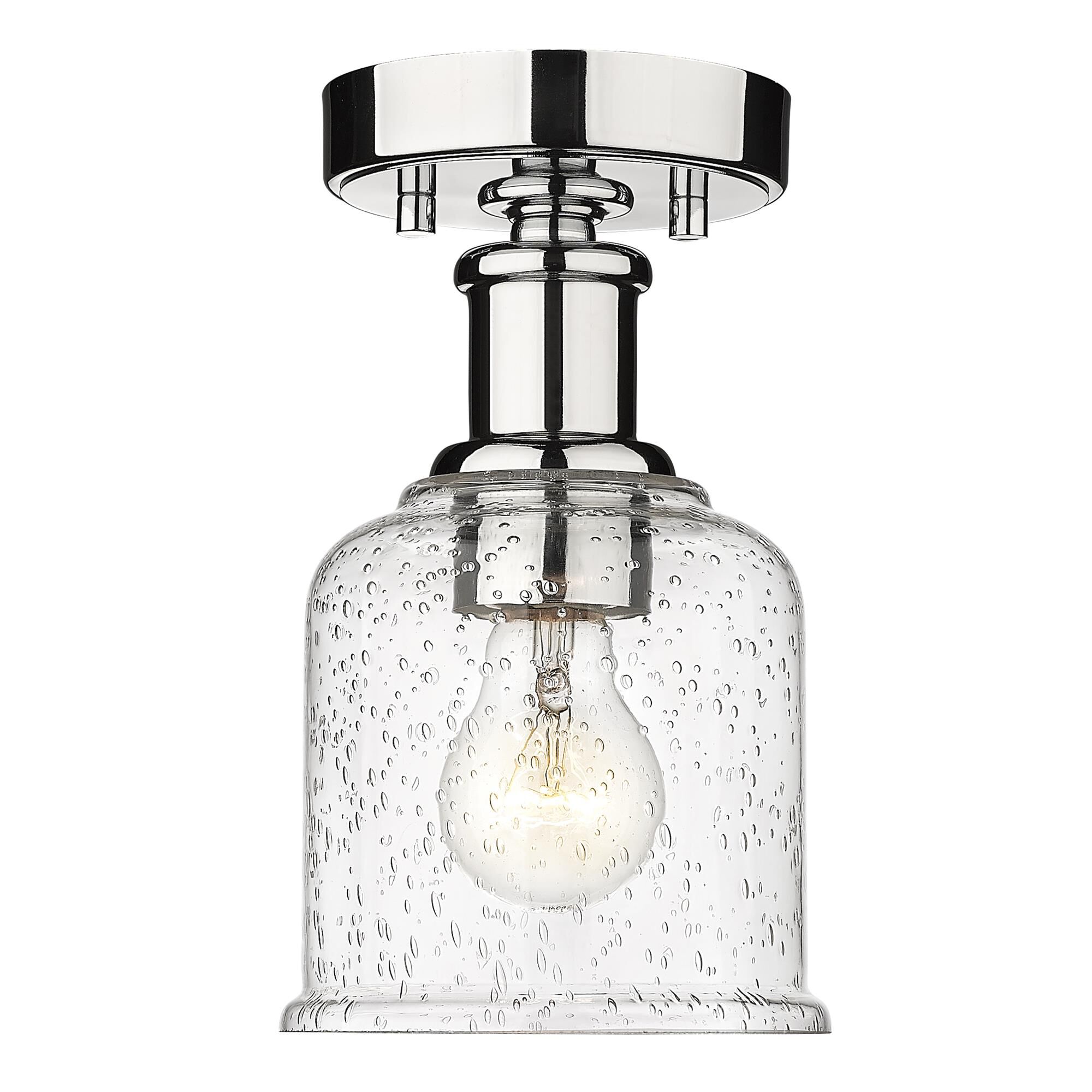 Shown in Chrome finish and Clear Seedy glass