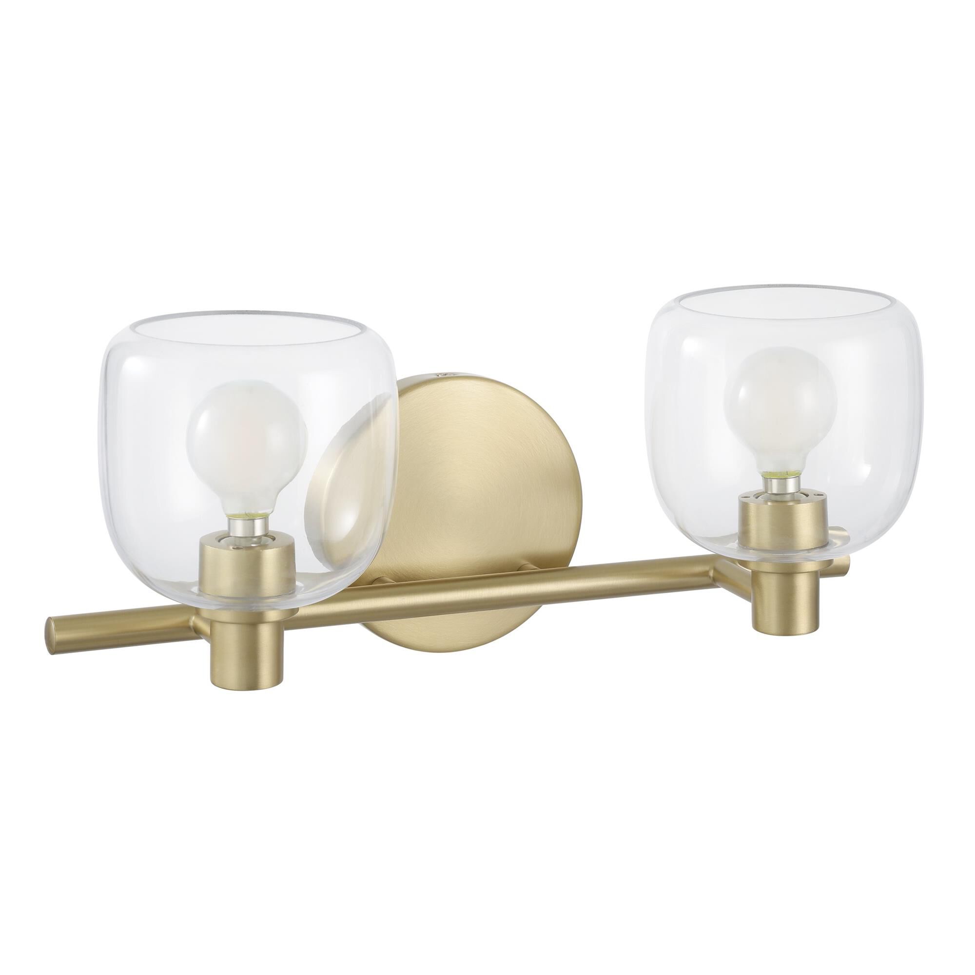 Shown in Champagne Gold finish and Clear glass