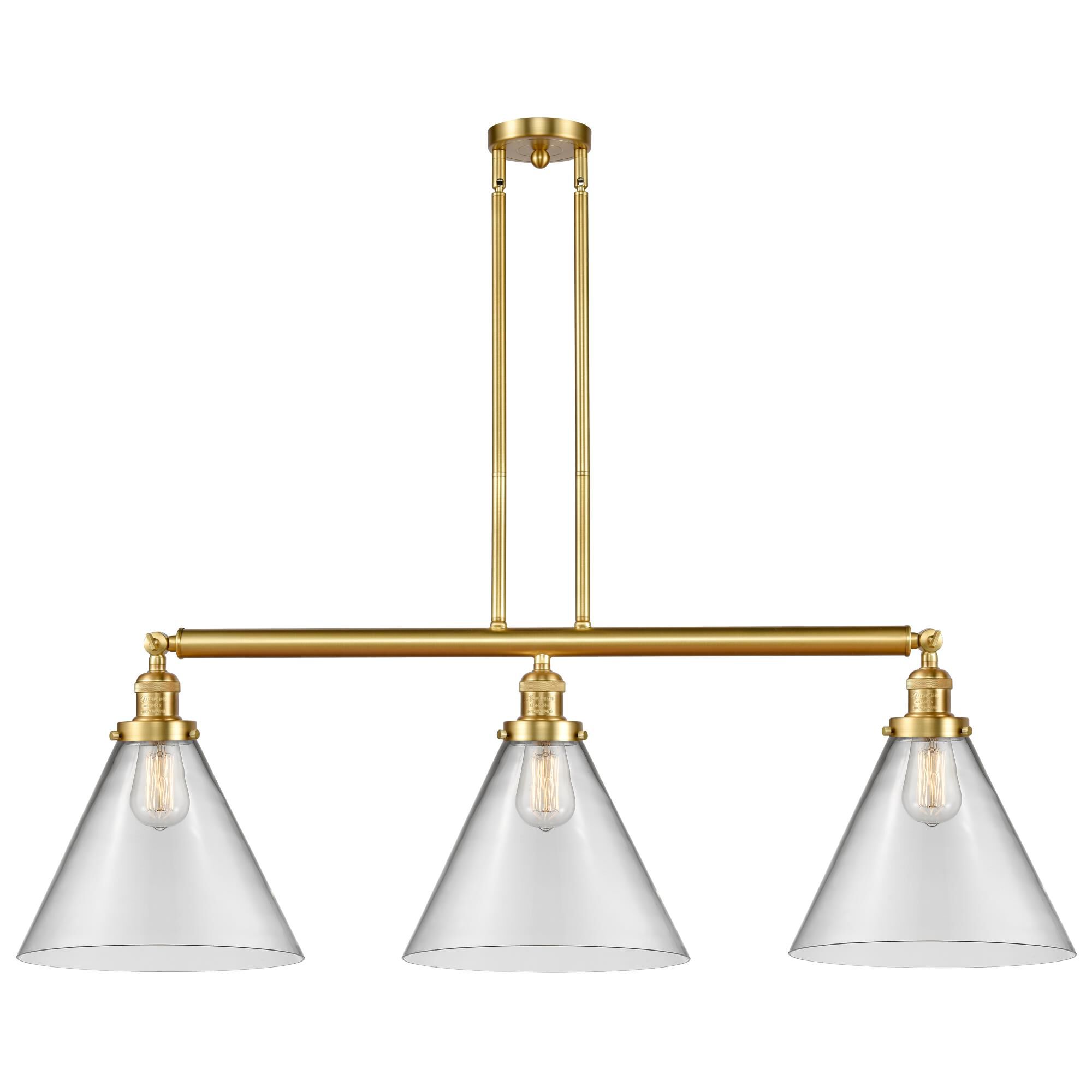 Bruno Marashlian X-Large Cone 44 Inch 3 Light Linear Suspension Light by Innovations Lighting