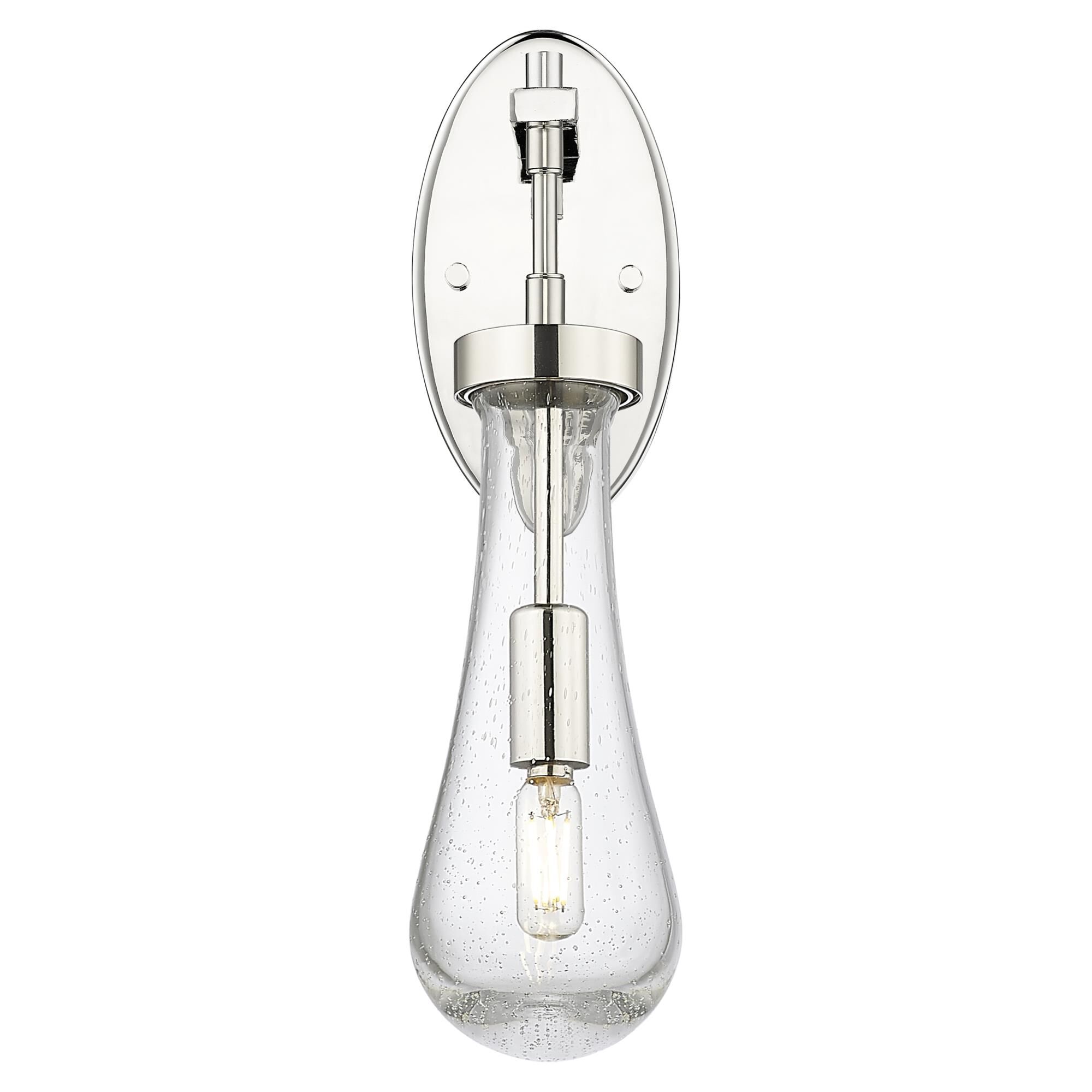 Shown in Polished Nickel finish and Seedy glass