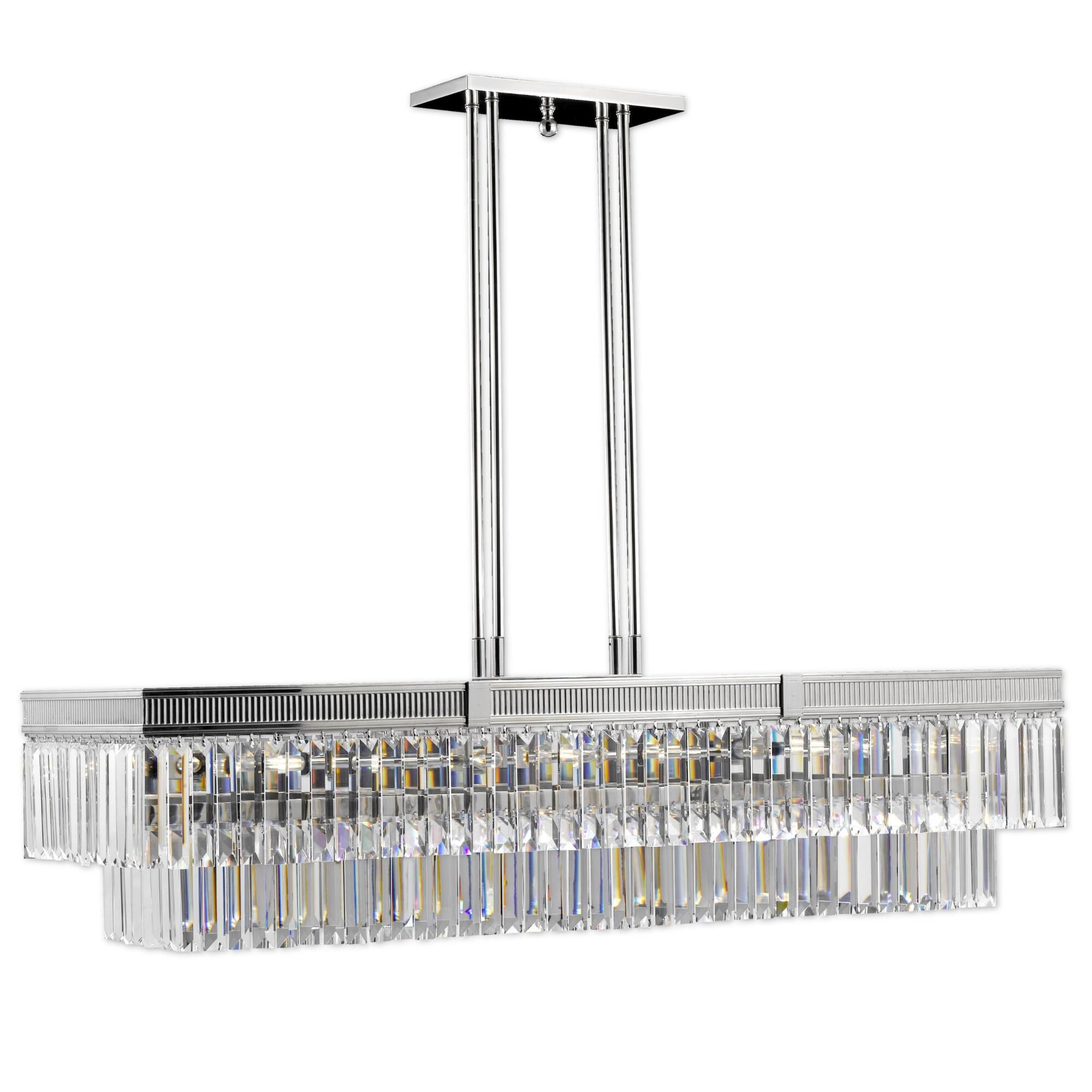 American Brass & Crystal Valencia Modern Linear 16 Inch 12 Light Linear Suspension Light by American Brass and Crystal