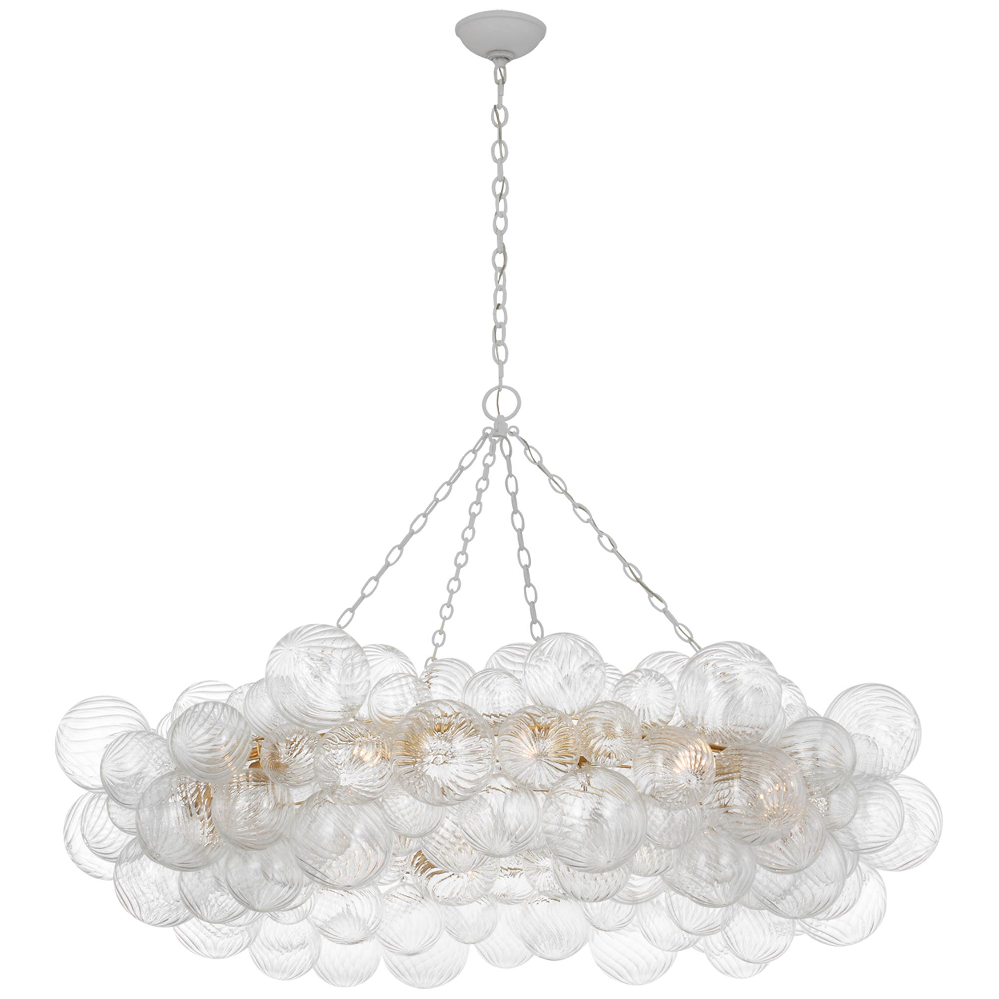 Shown in Plaster White And Clear Swirled Glass finish