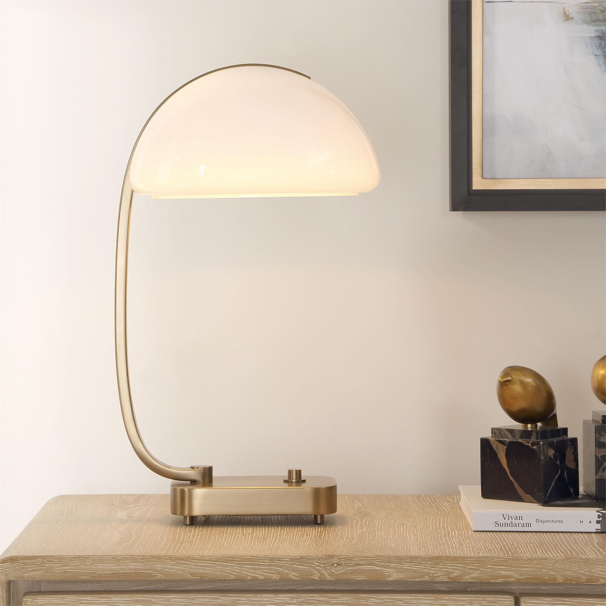 Shown in Brass finish and Oval Hardback shade