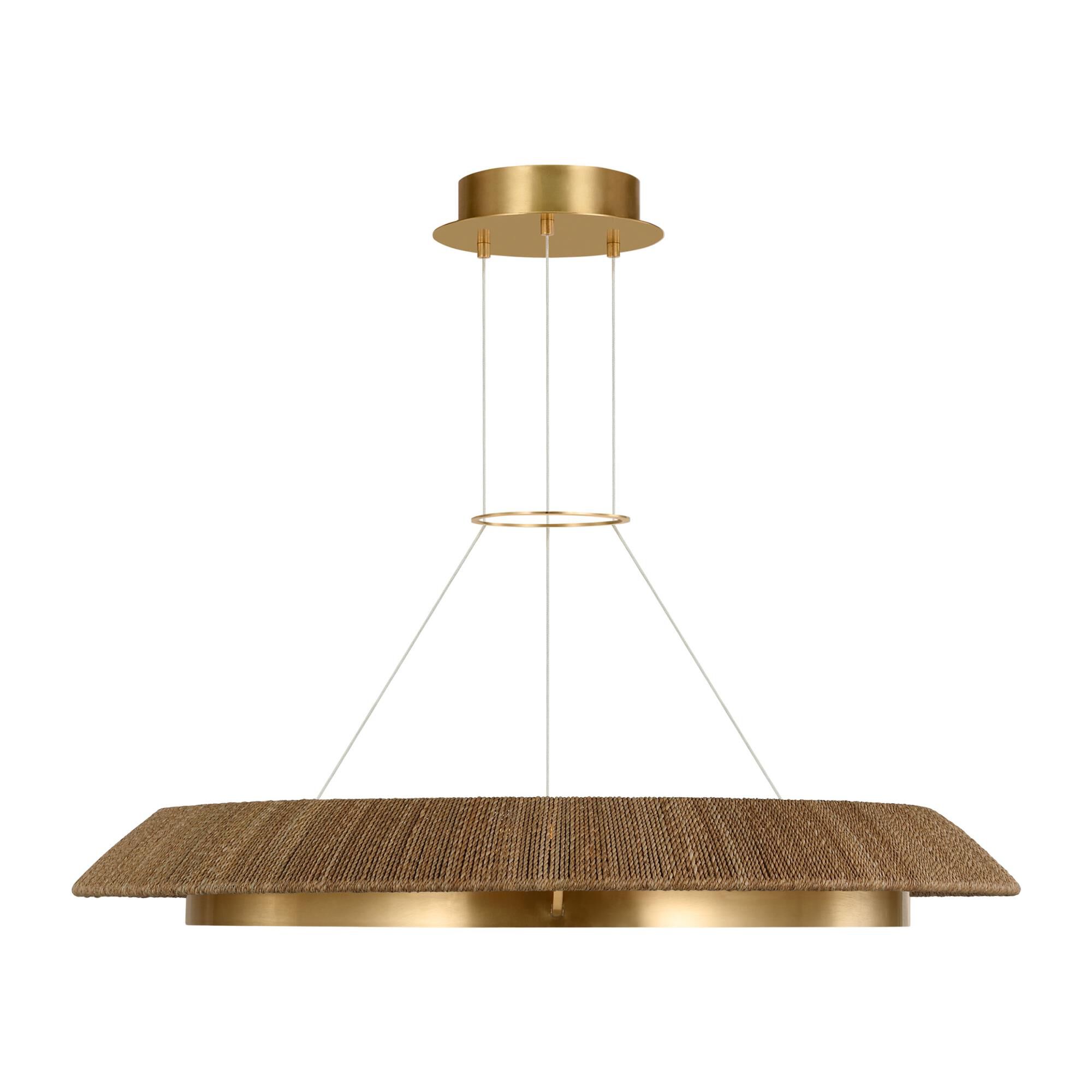 Shown in Hand Rubbed Antique Brass finish and Natural shade