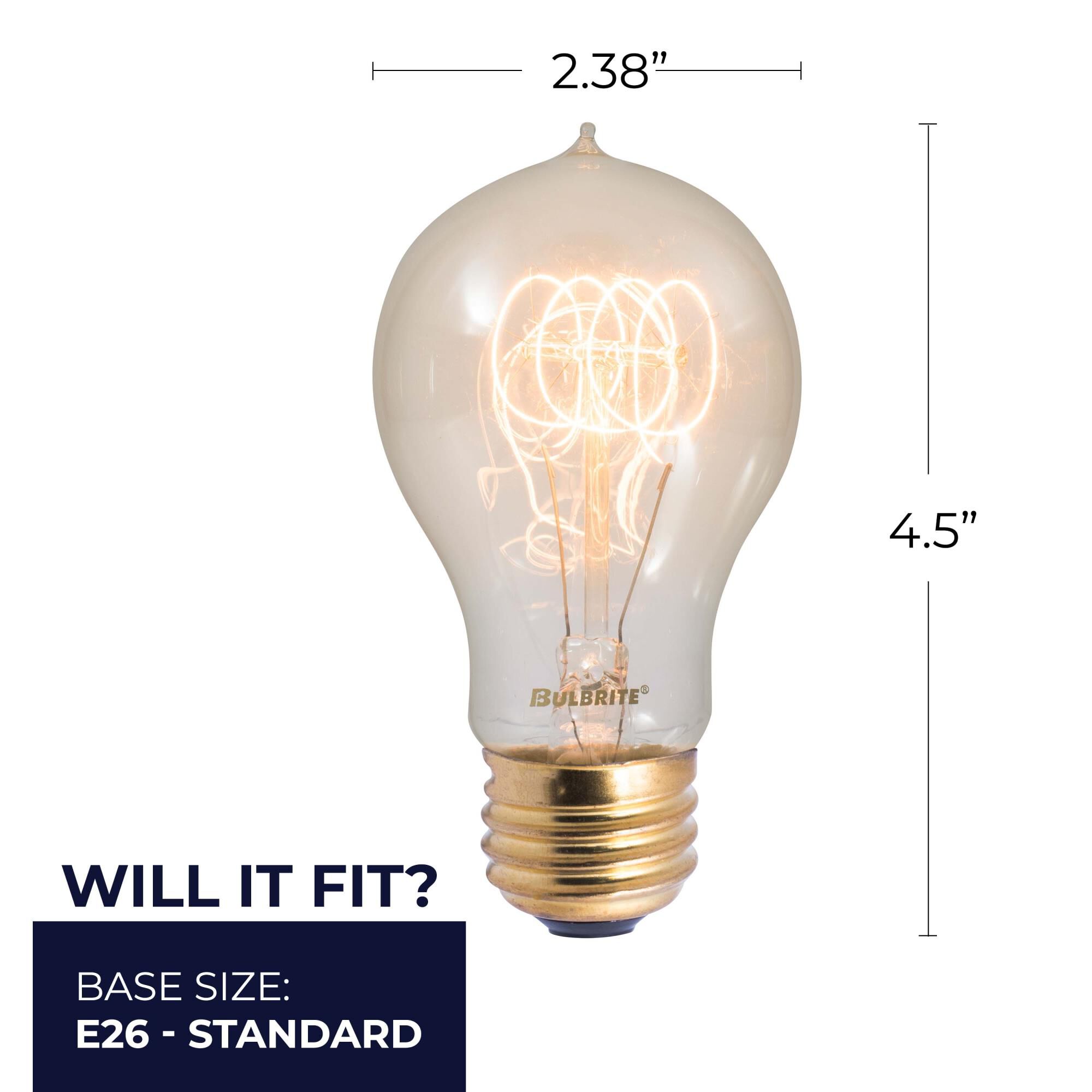 40 Watt 2200K A19 Incandescent Light Bulb,