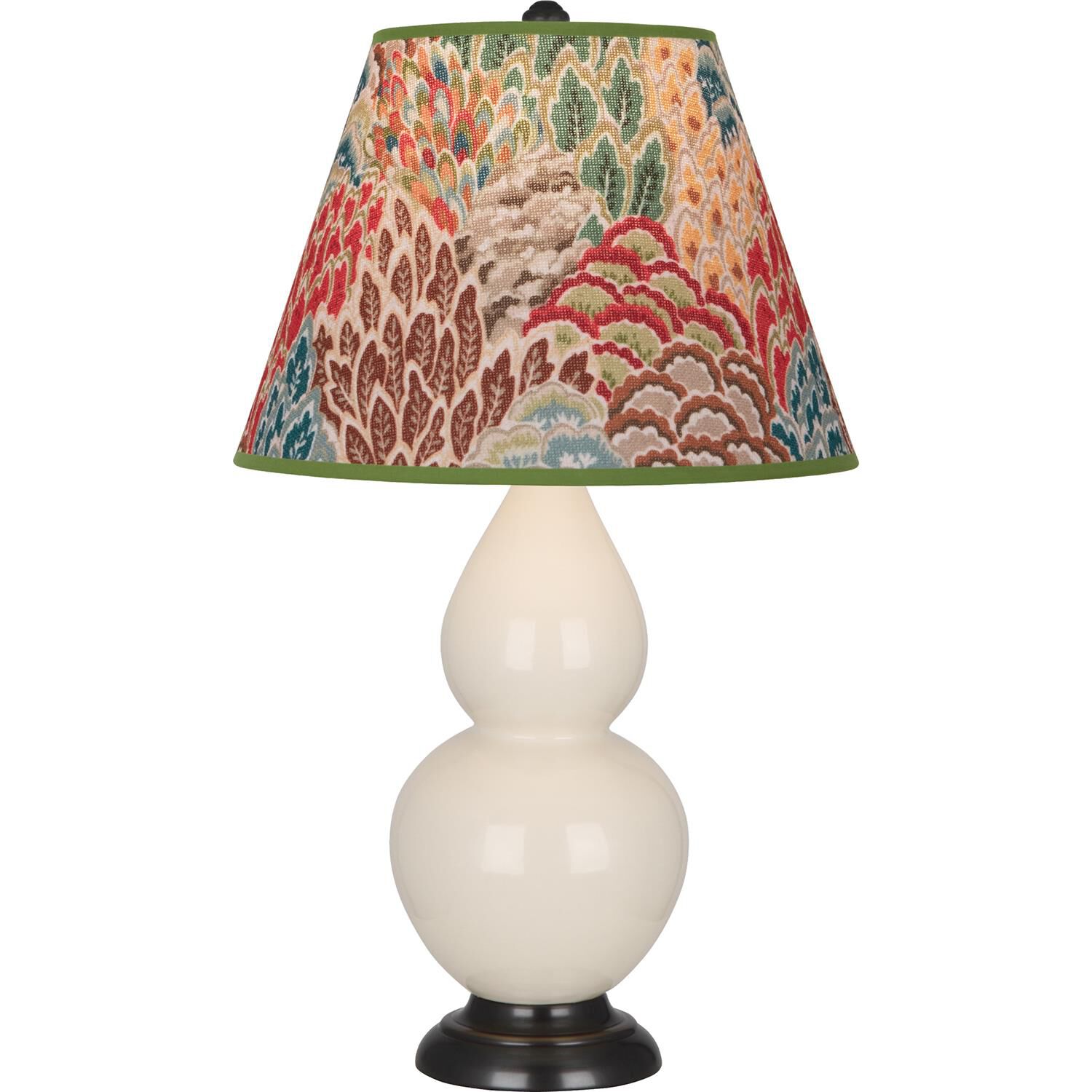 Shown in Bone finish and Fall Floral shade and Deep Patina Bronze accent