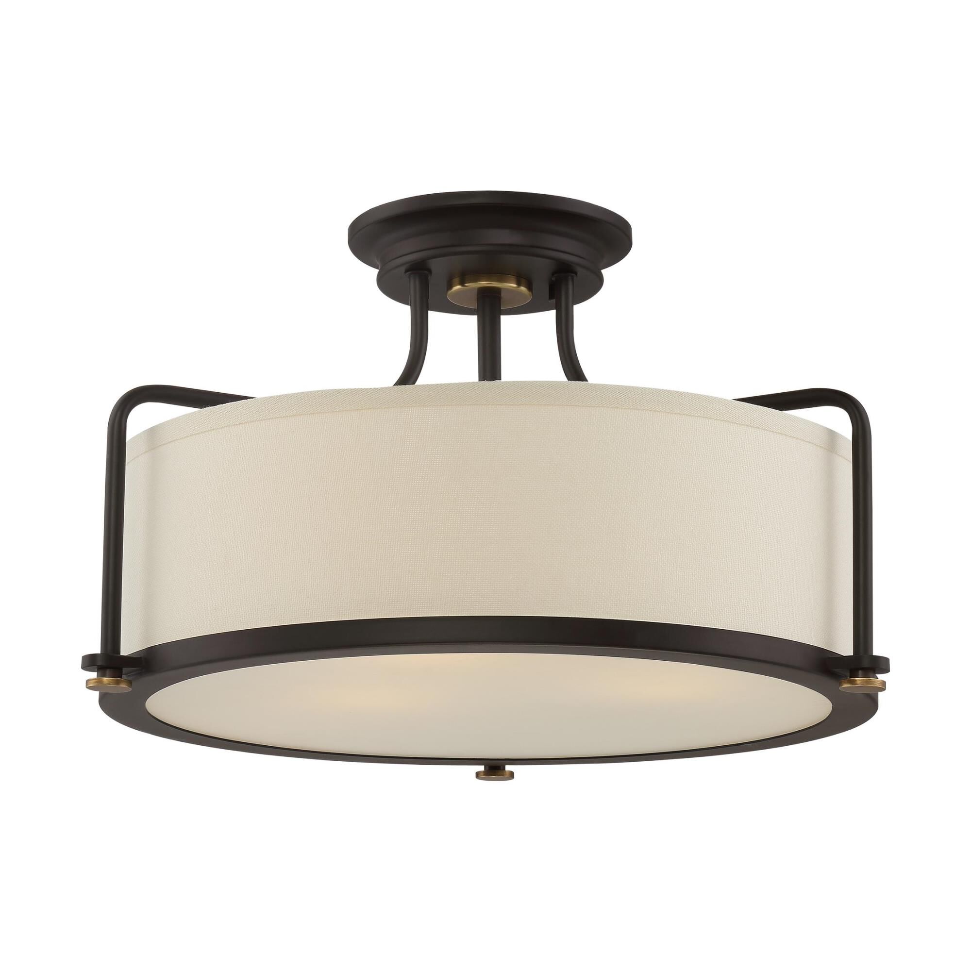 Calvary 17 Inch 3 Light Semi Flush Mount by Quoizel