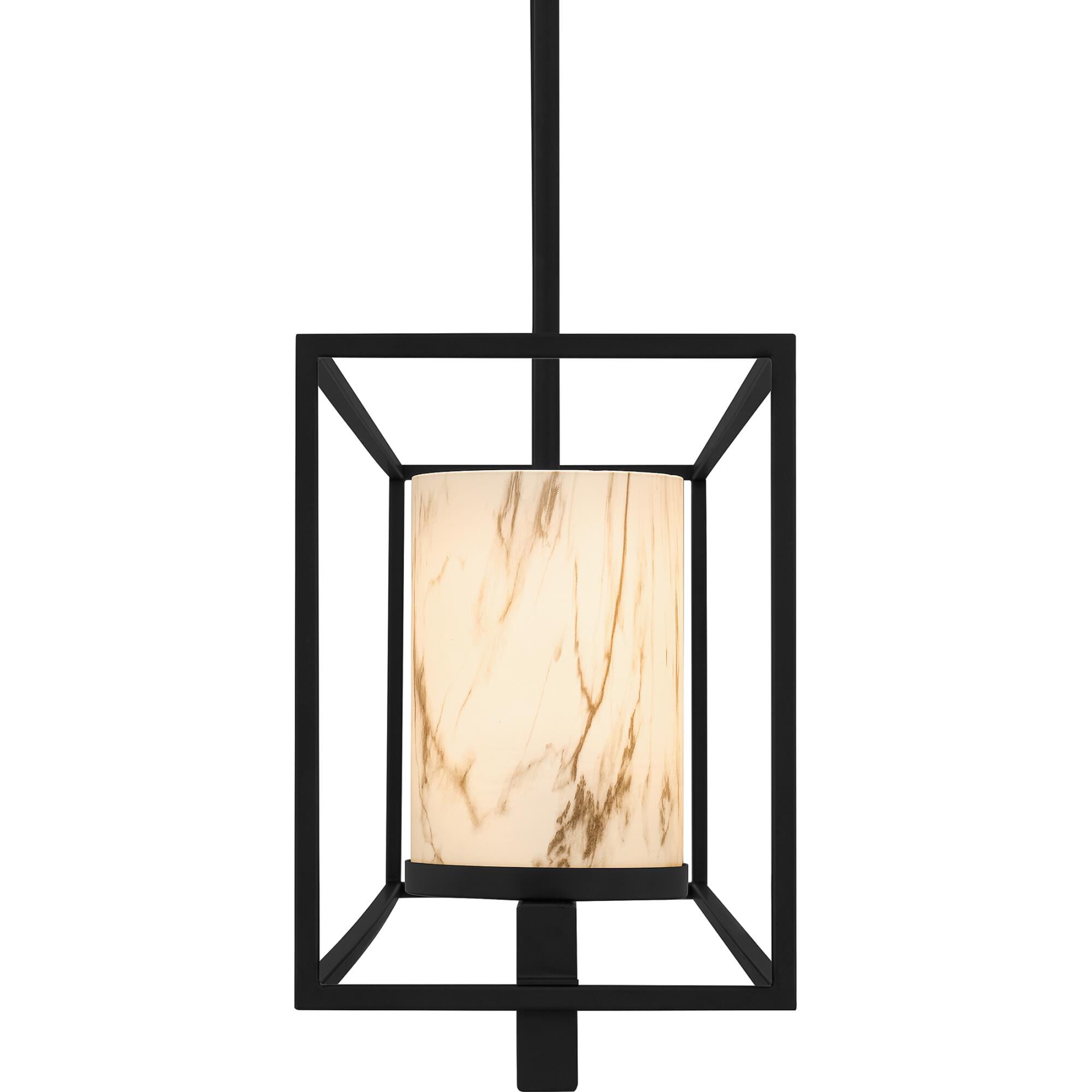 Shown in Matte Black finish and Marble Glass shade