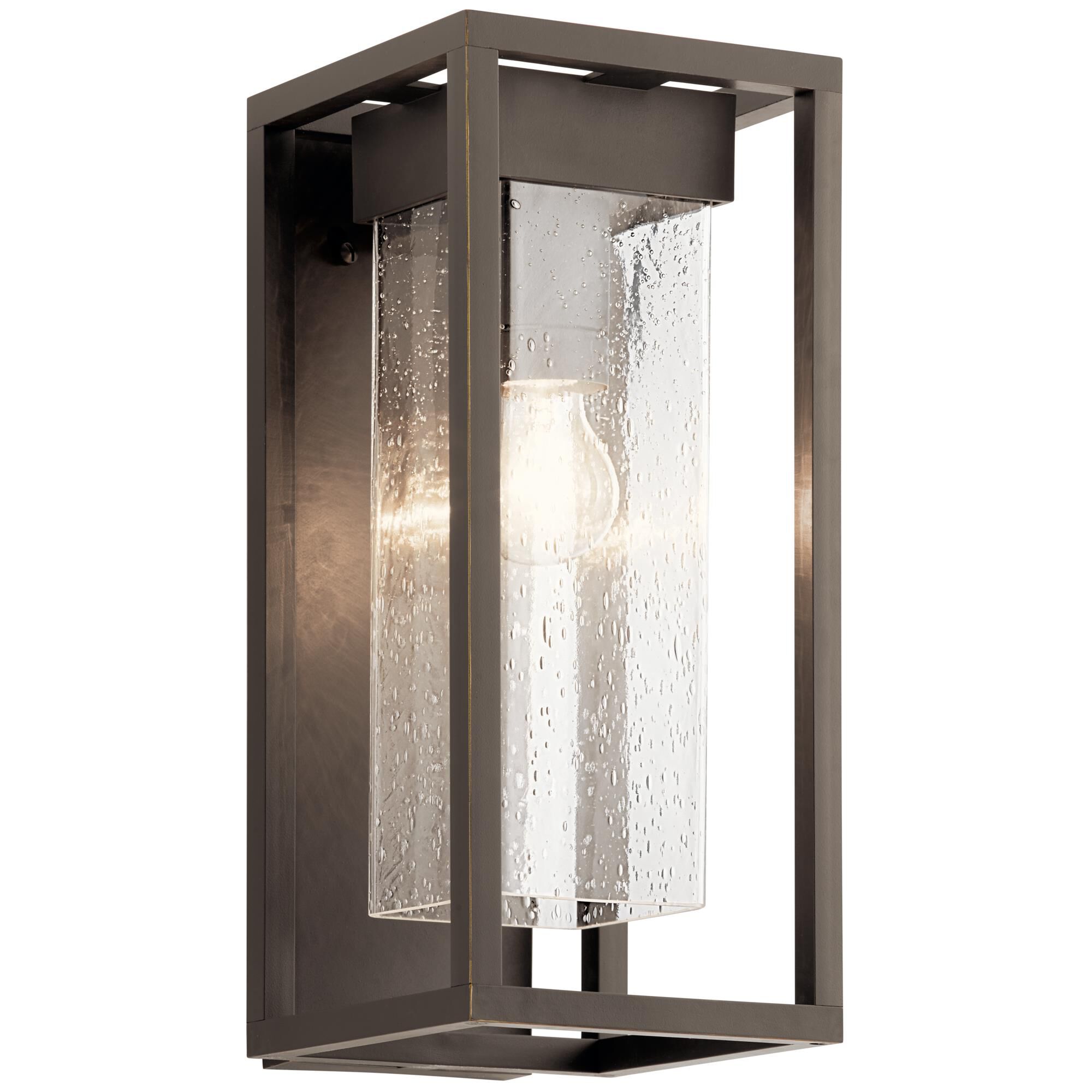 Shown in Olde Bronze finish and Clear Seeded glass
