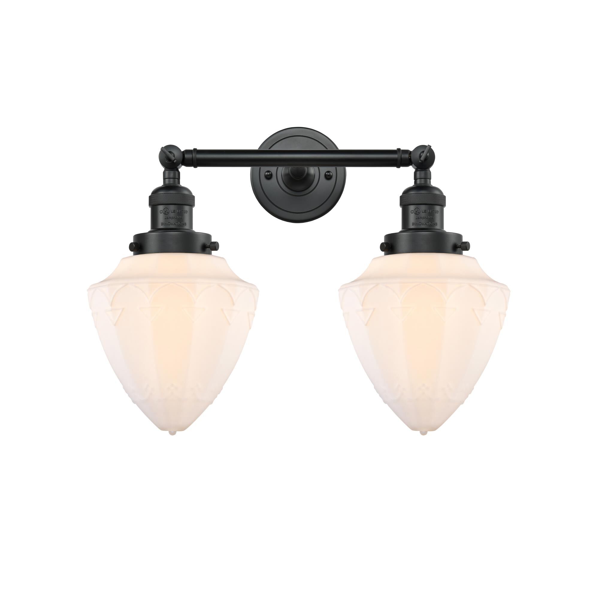 Shown in Matte Black finish and Matte White Cased Small Bullet glass