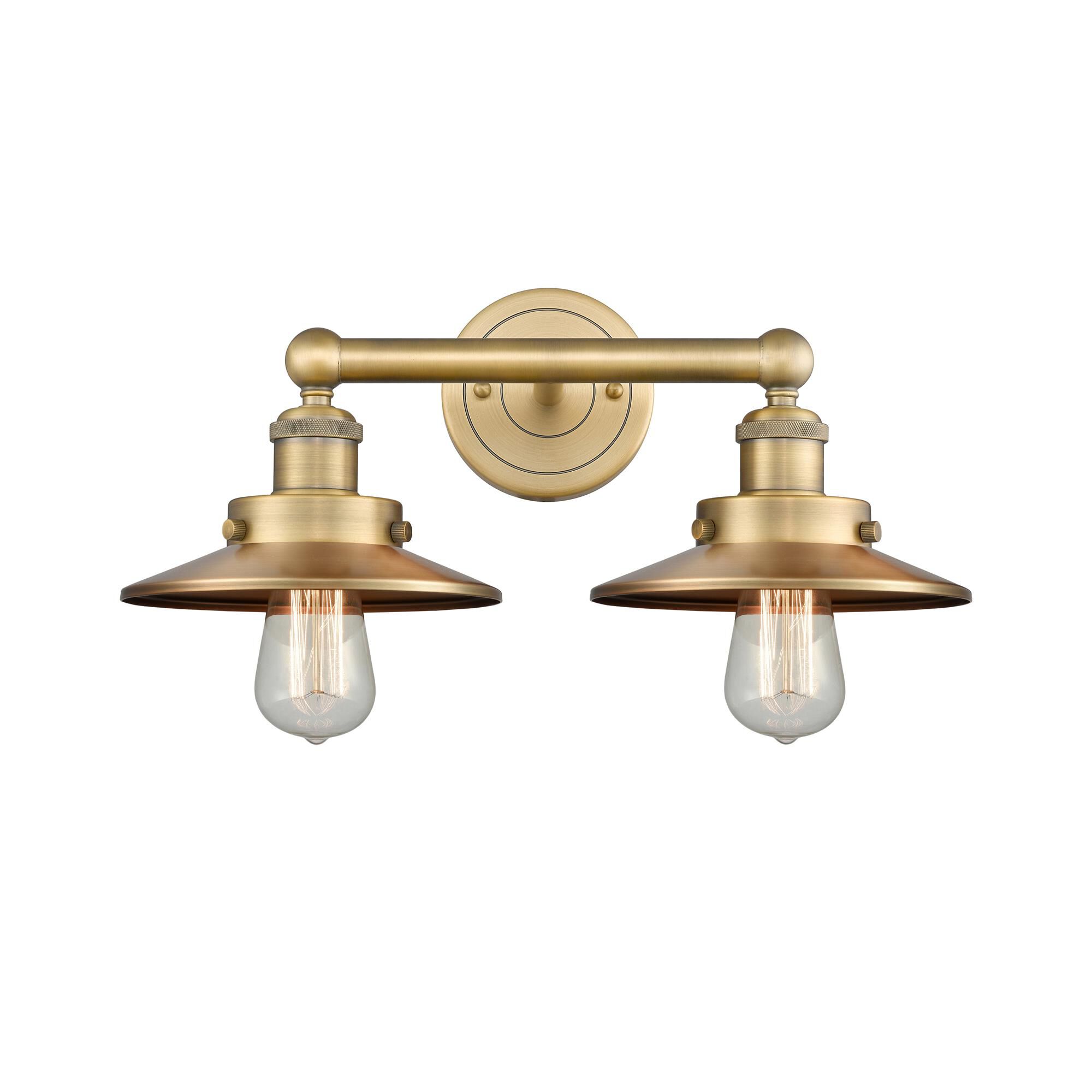 Shown in Brushed Brass finish and Brushed Brass shade