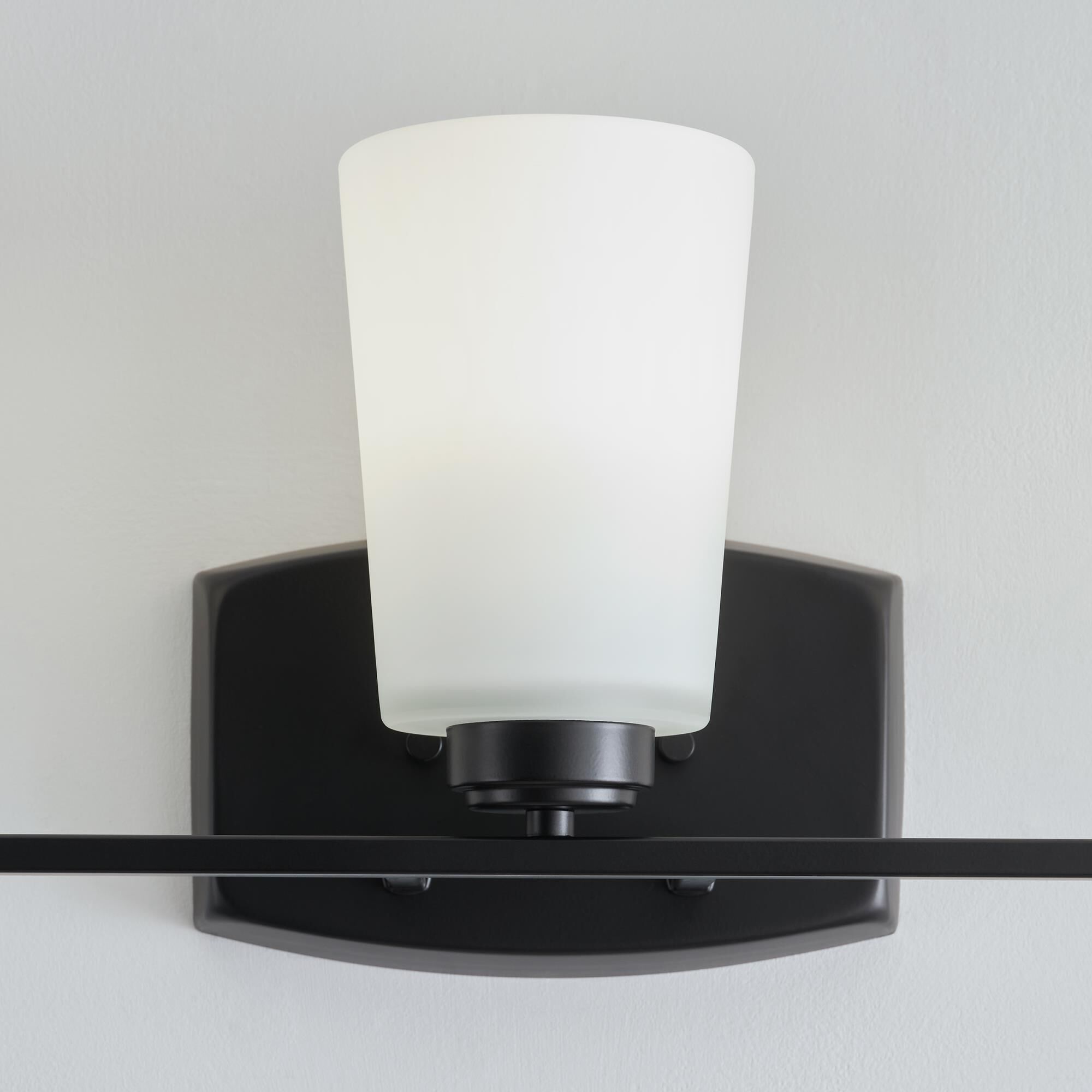 Shown in Midnight Black finish and Etched with White Inside glass