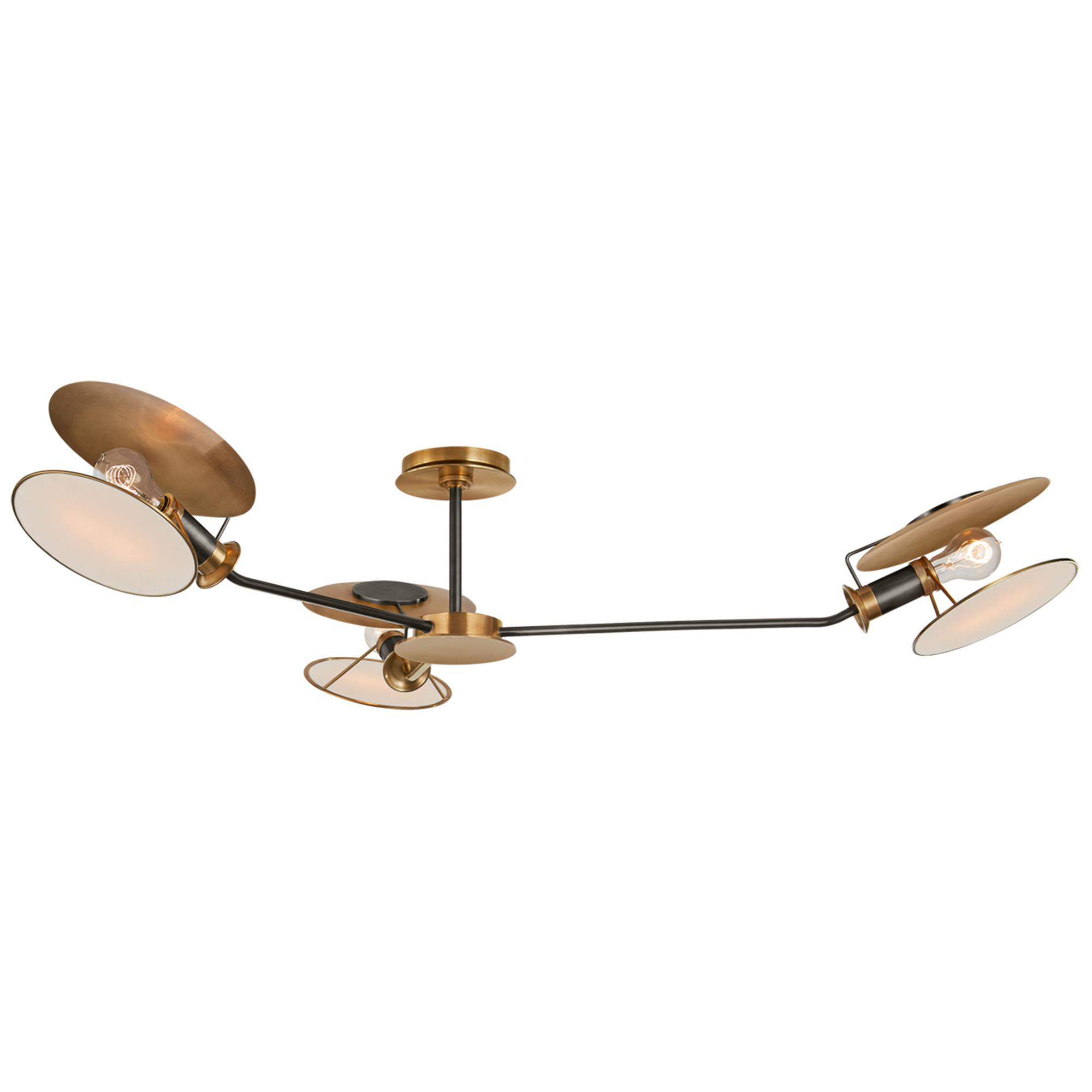 Shown in Bronze With Antique Brass finish and Linen shade