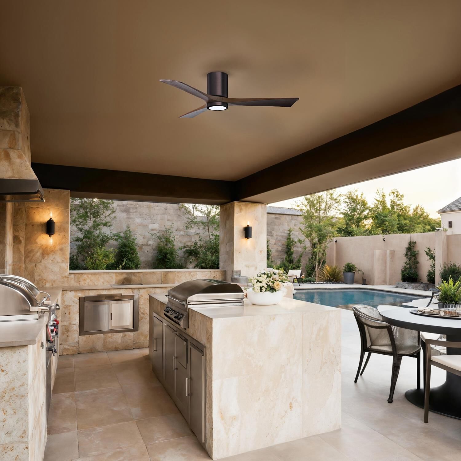 Irene 52 Inch Flush Mount Fan with Light Kit by Matthews Fan Company