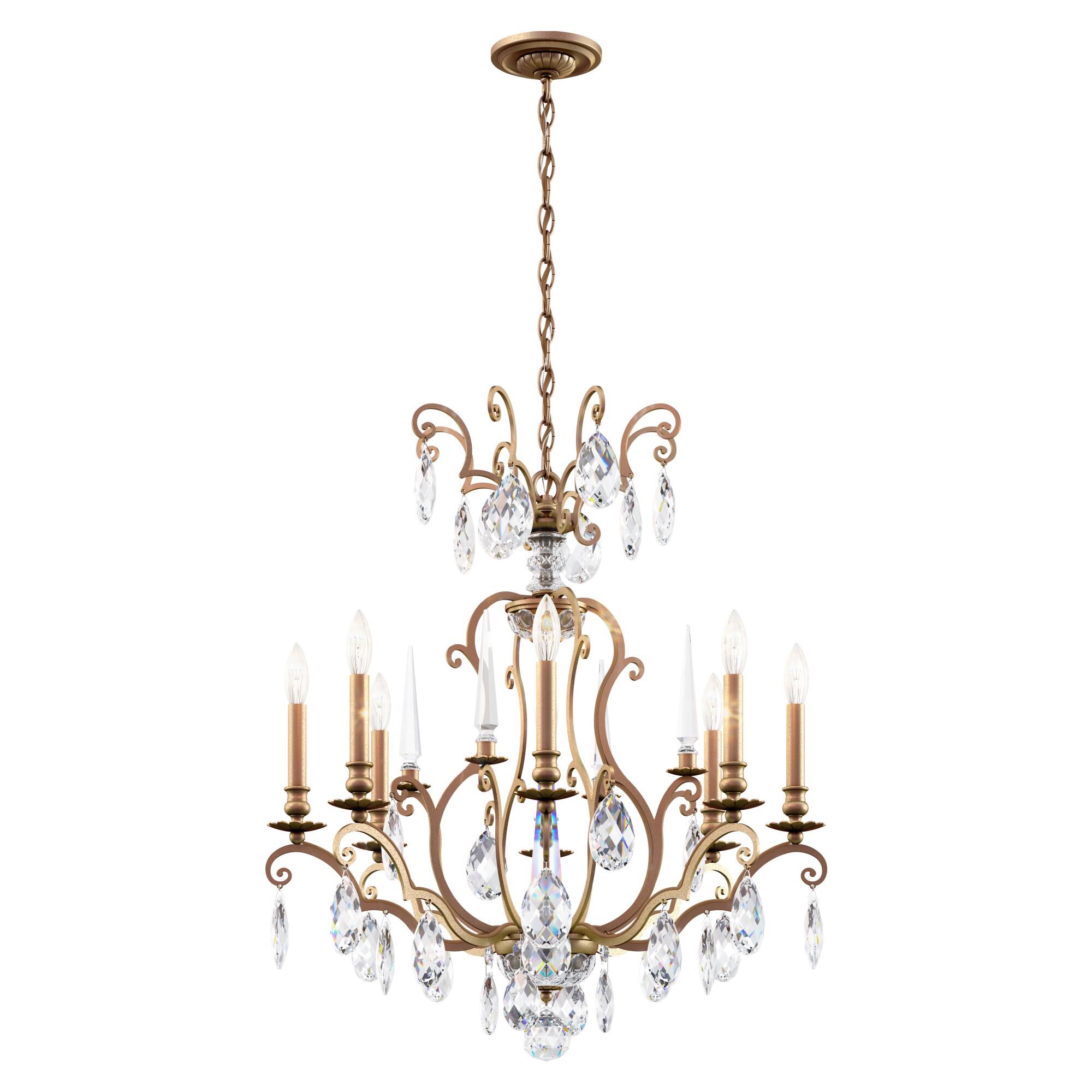 Nouveau 32 Inch 8 Light Chandelier by Schonbek