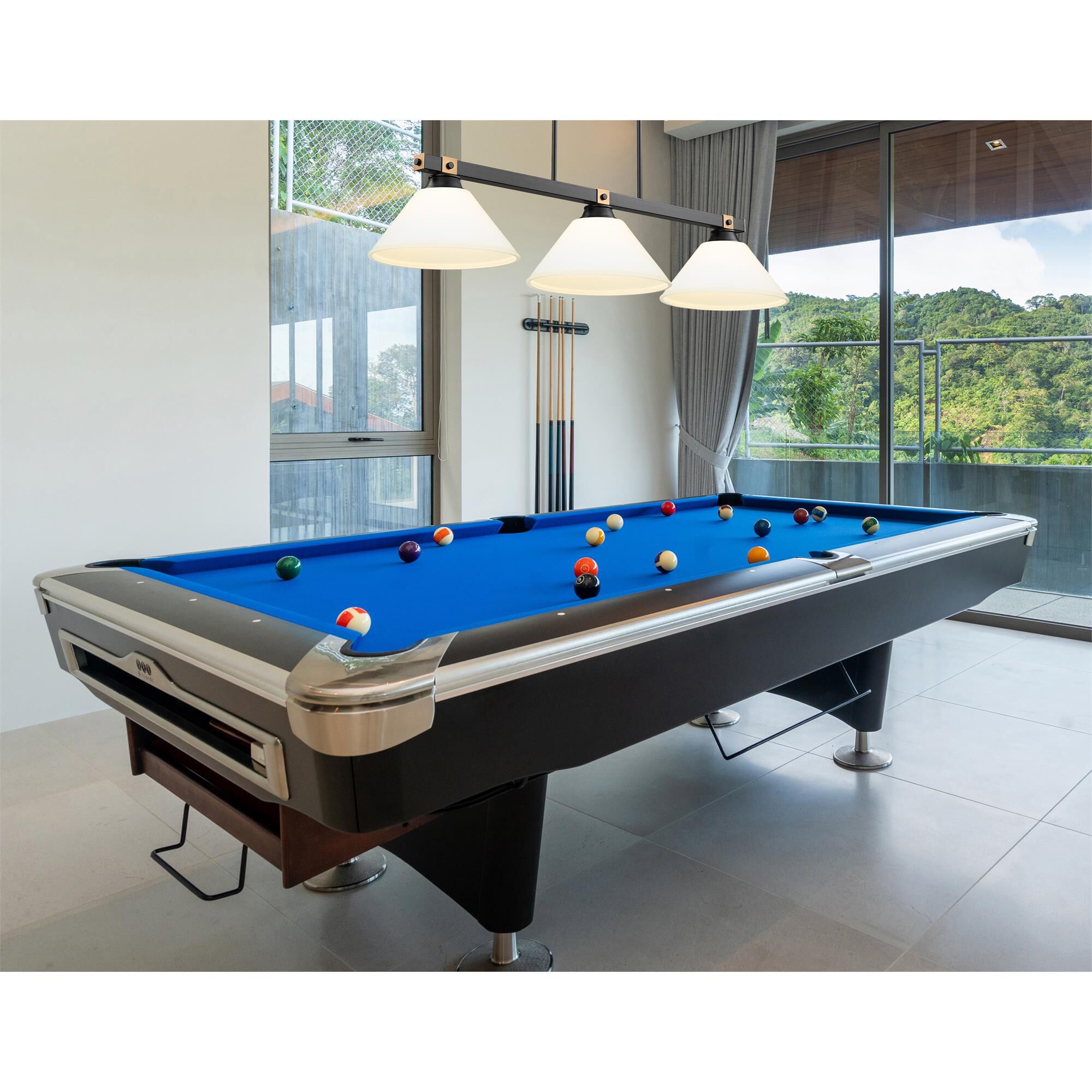 Shown in Matte Black + Rubbed Brass finish and Matte Opal glass and Matte Opal shade